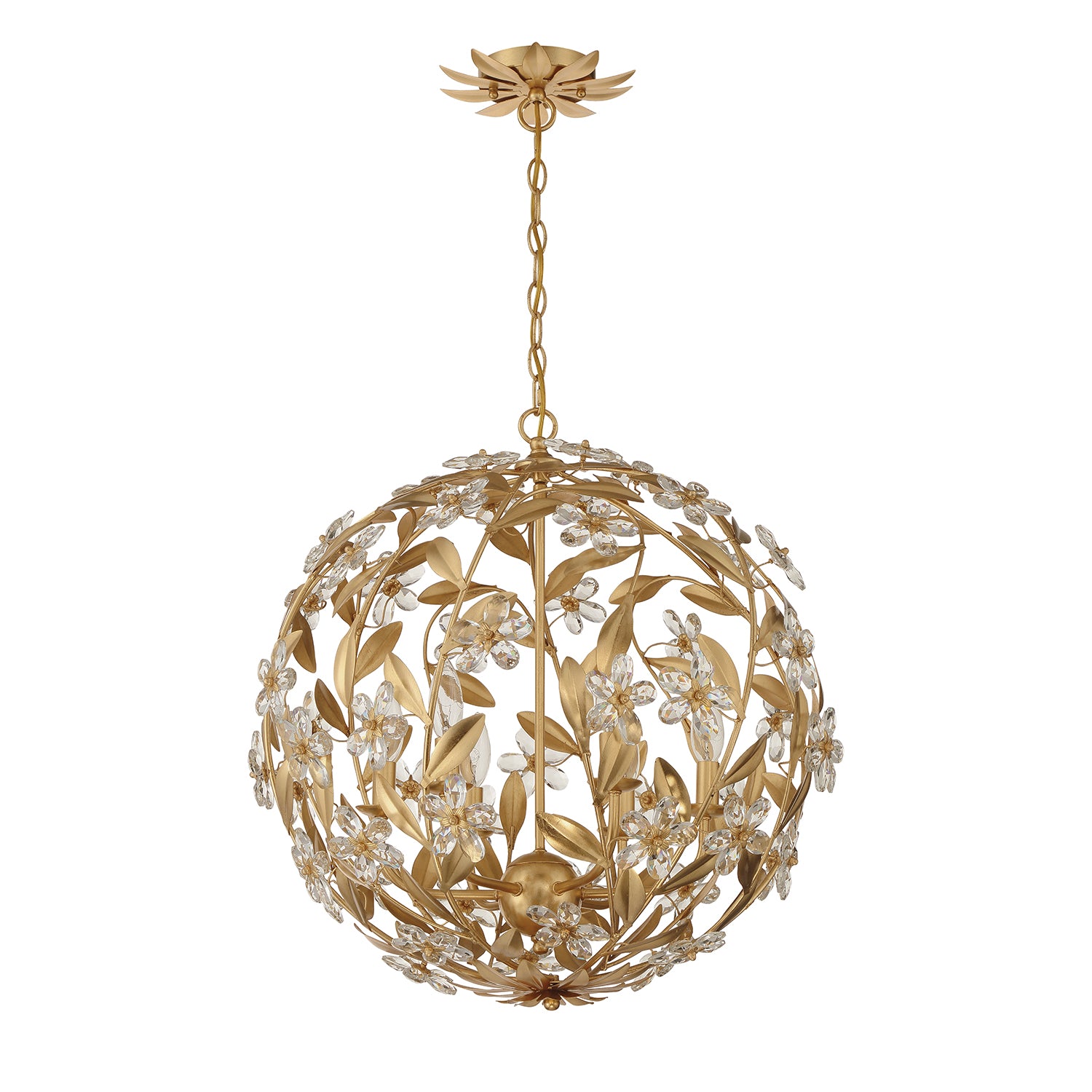 Crystorama Marselle MSL-316-GA – 22 Inch – 6 Light – Pendant Light – Antique Gold – Damp Rated