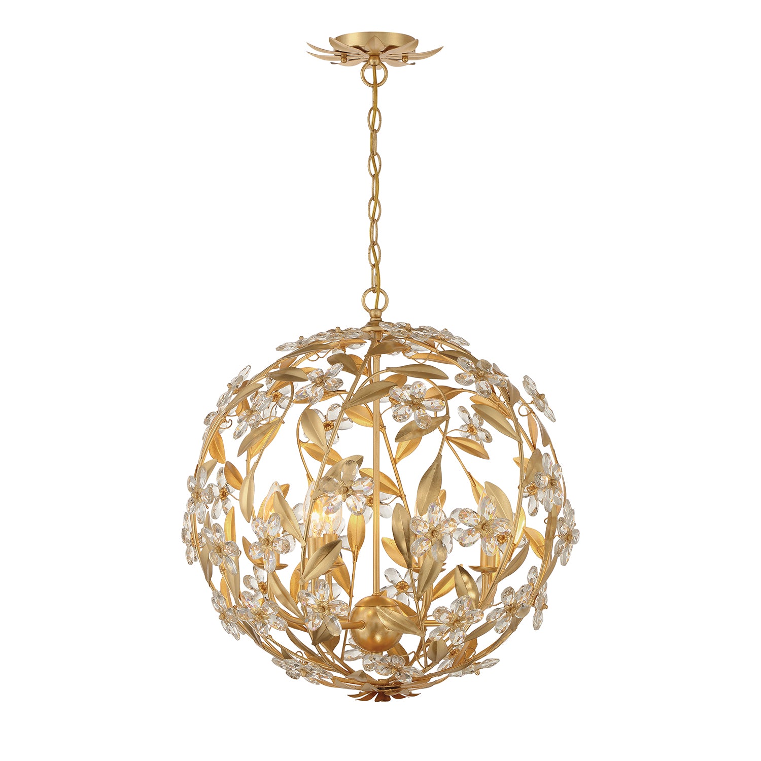 Crystorama Marselle MSL-316-GA – 22 Inch – 6 Light – Pendant Light – Antique Gold – Damp Rated