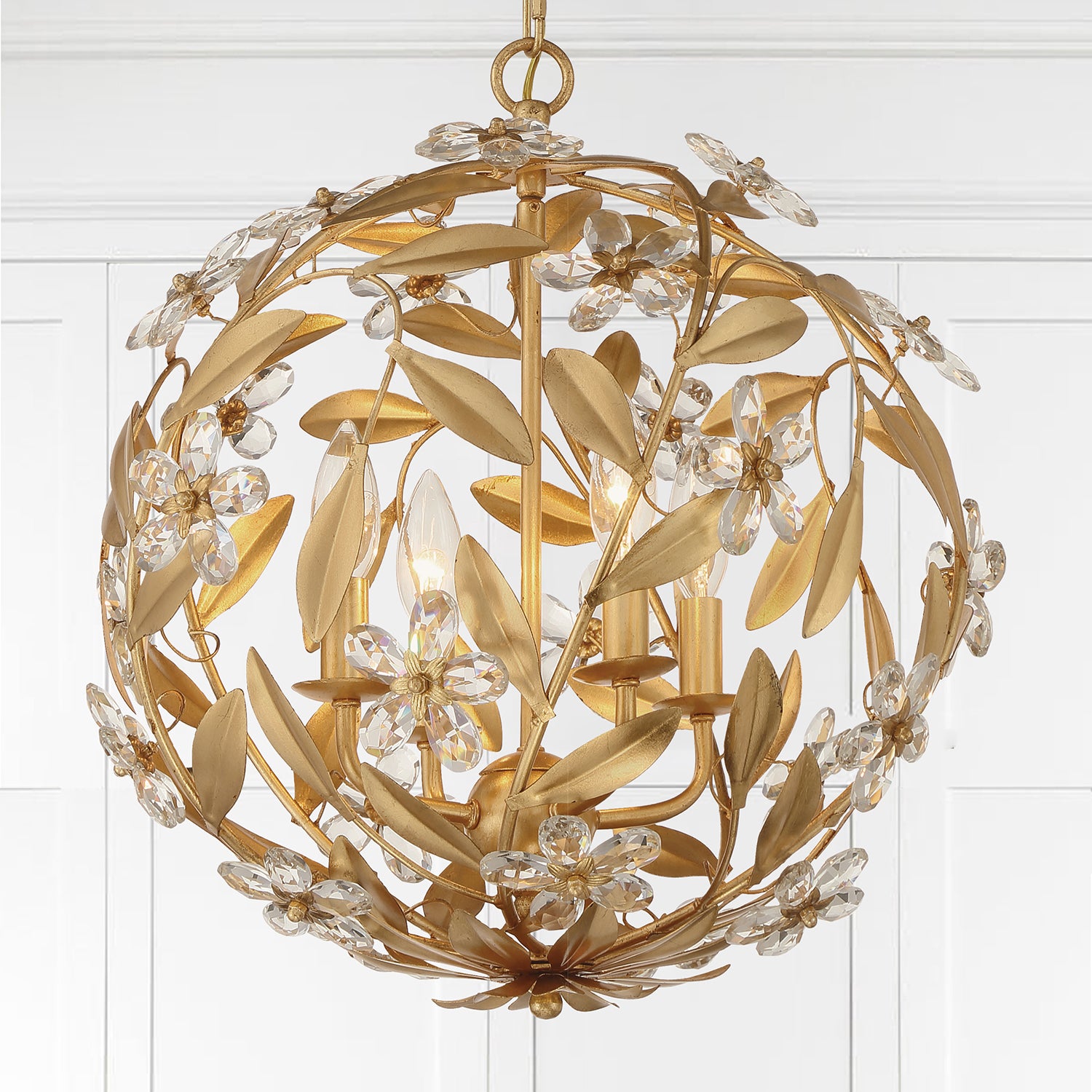Crystorama Marselle MSL-316-GA – 22 Inch – 6 Light – Pendant Light – Antique Gold – Damp Rated