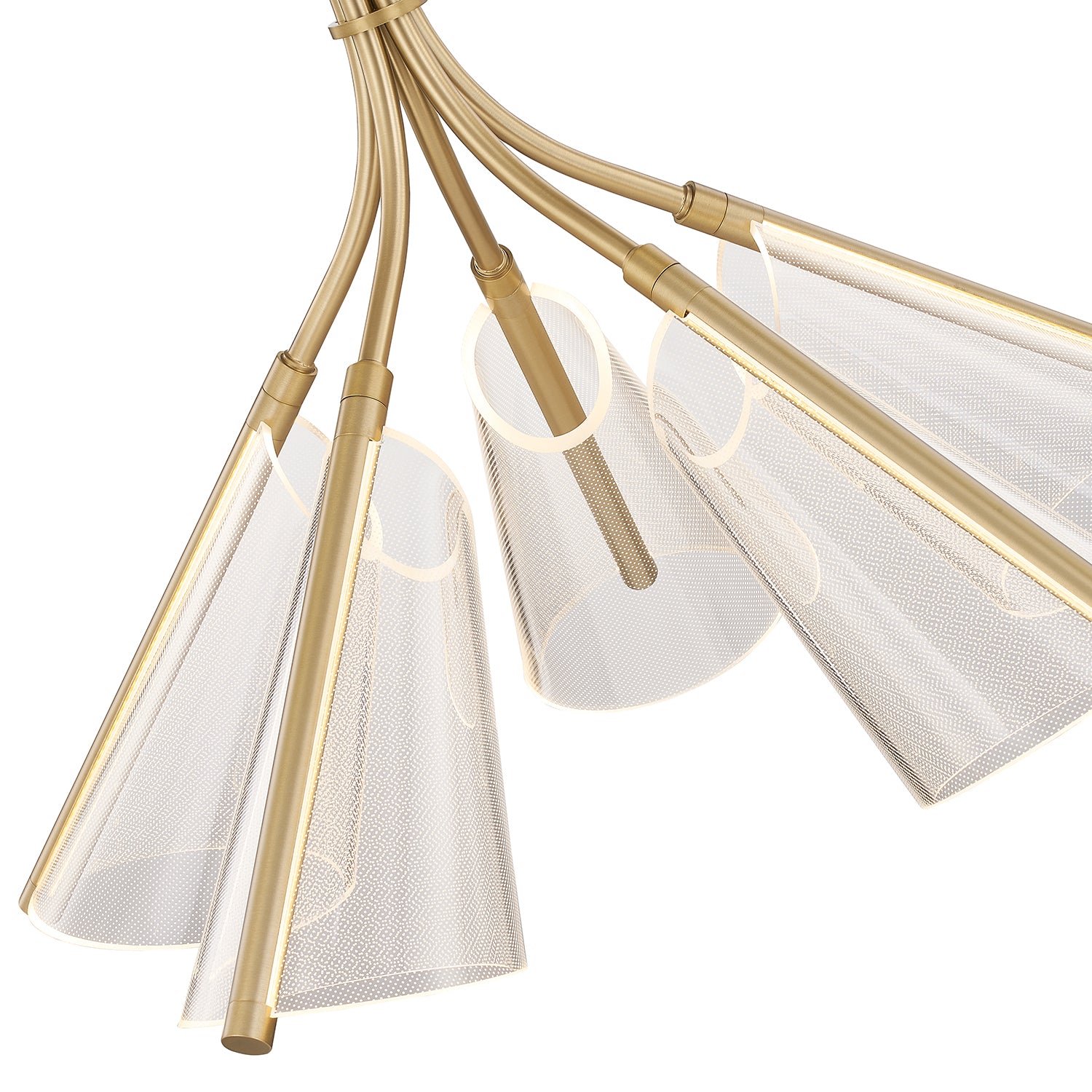 Mulberry 28-in Brushed Gold/Light Guide LED Chandeliers
