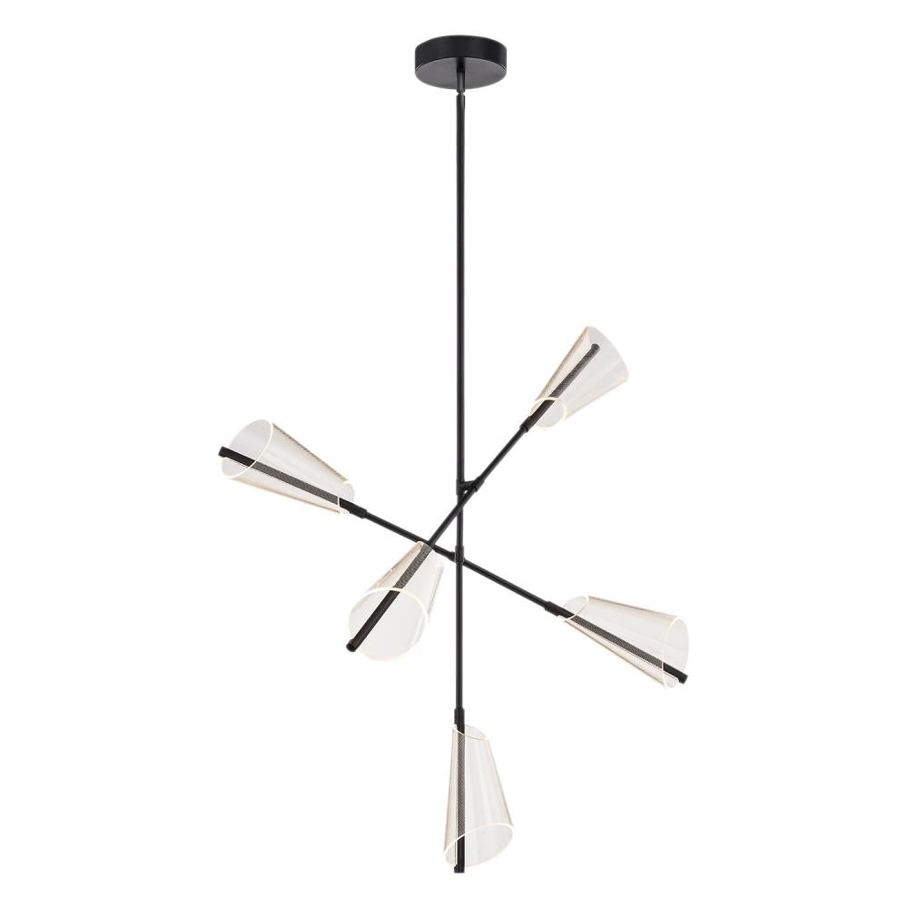 Kuzco Lighting CH62737-BK/LG Mulberry 37-in Black/Light Guide LED Chan