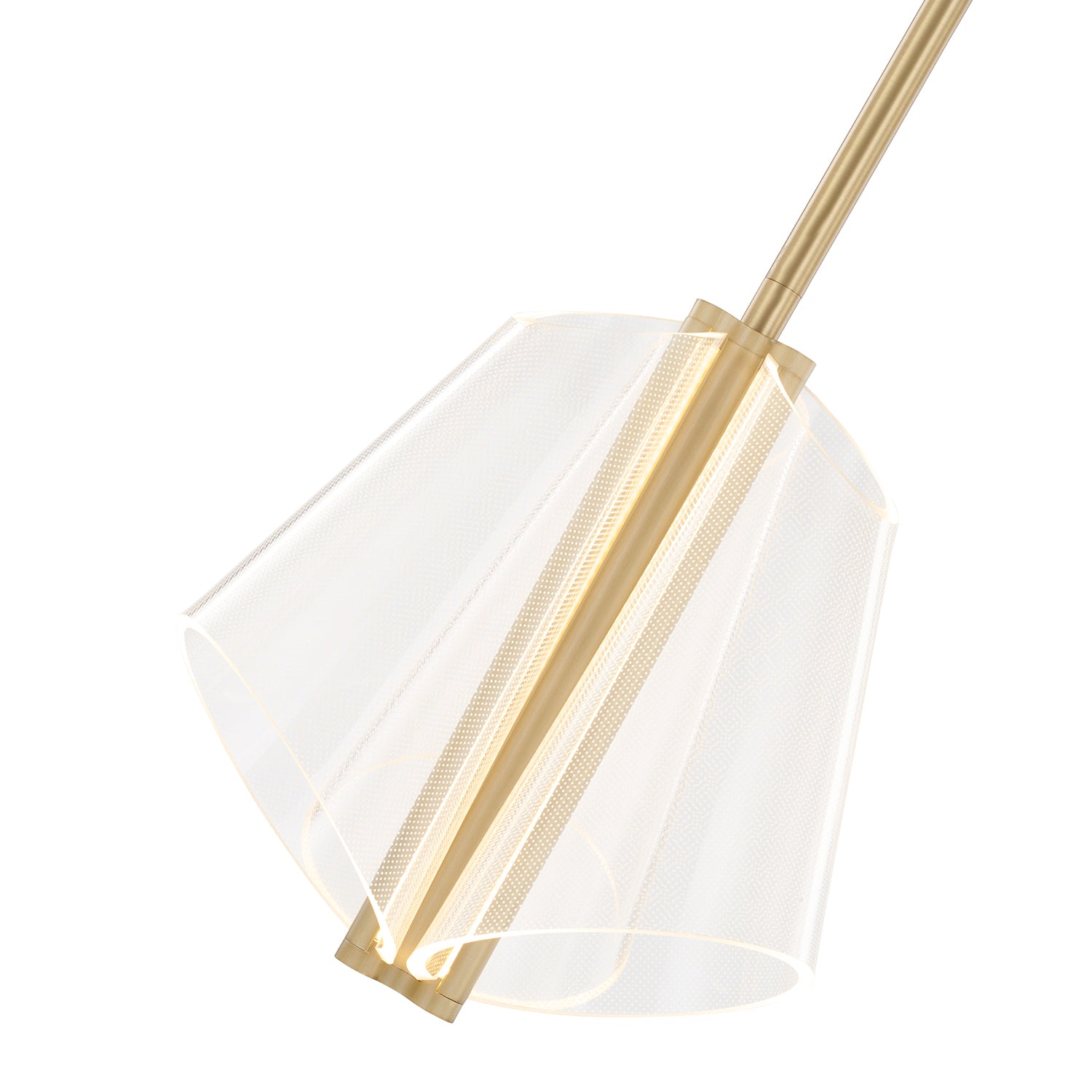 Mulberry 11-in Brushed Gold/Light Guide LED Pendant