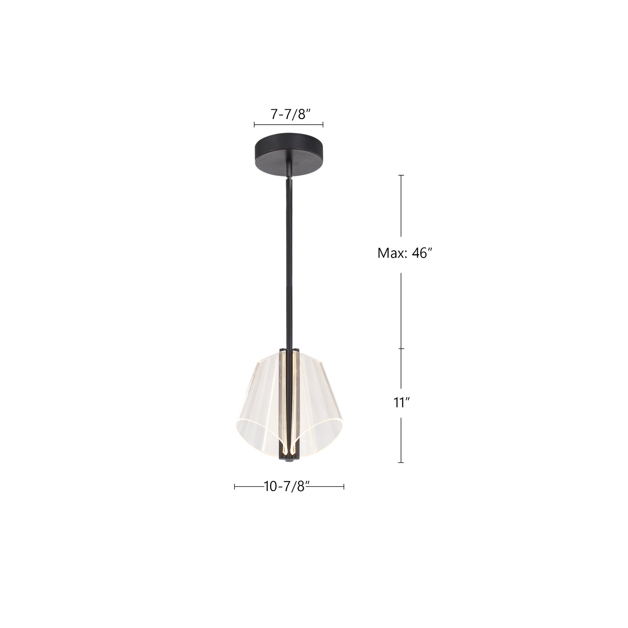 Mulberry 11-in Black/Light Guide LED Pendant