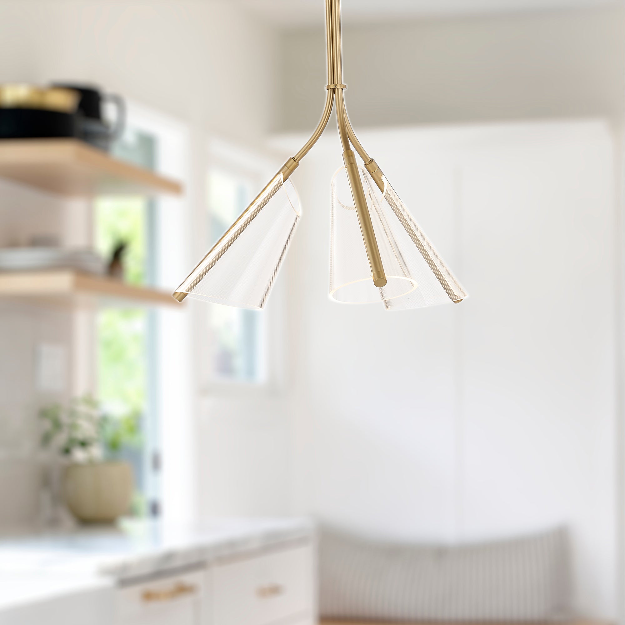 Mulberry 22-in Brushed Gold/Light Guide LED Pendant