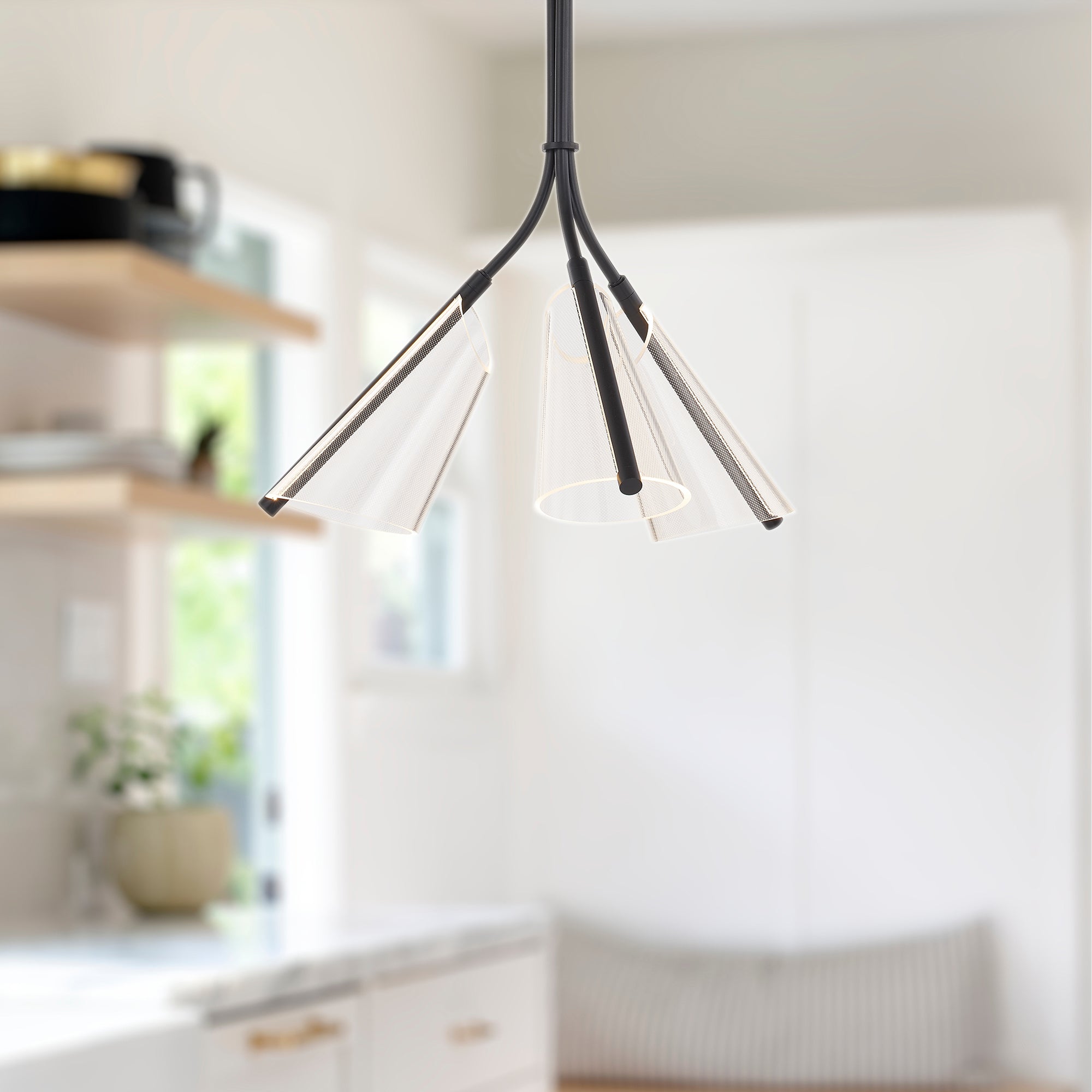Mulberry 22-in Black/Light Guide LED Pendant