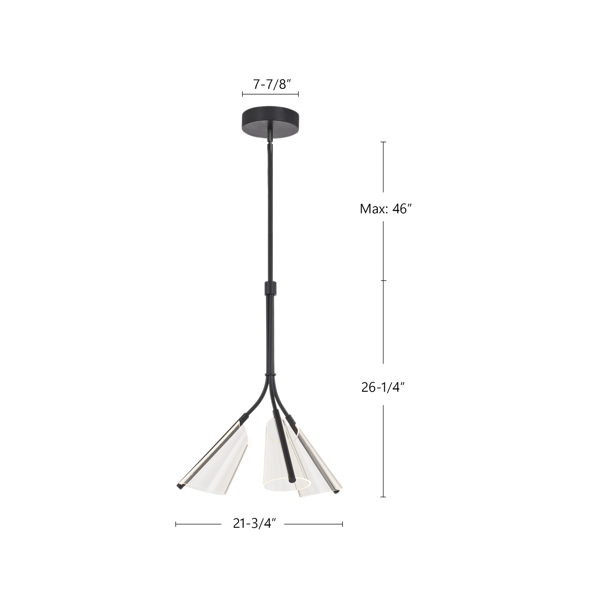 Mulberry 22-in Black/Light Guide LED Pendant