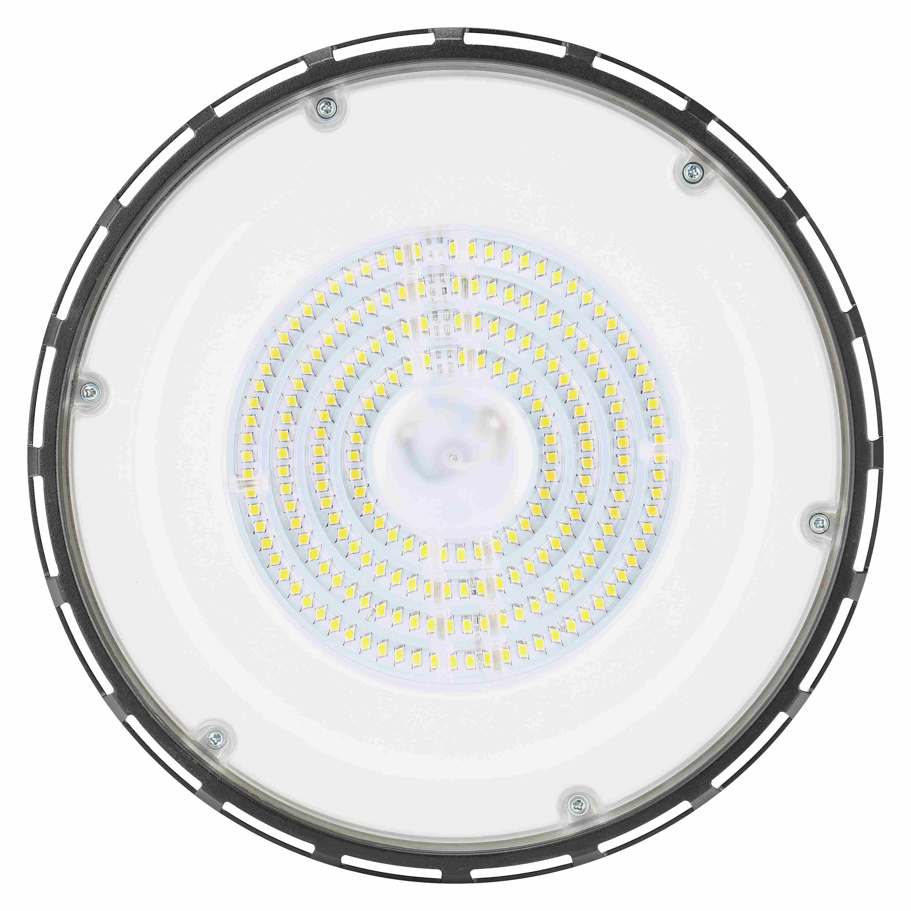 155W Round UFO LED High Bay Light Fixture 17400 Lumens 120VAC 5000K - Black