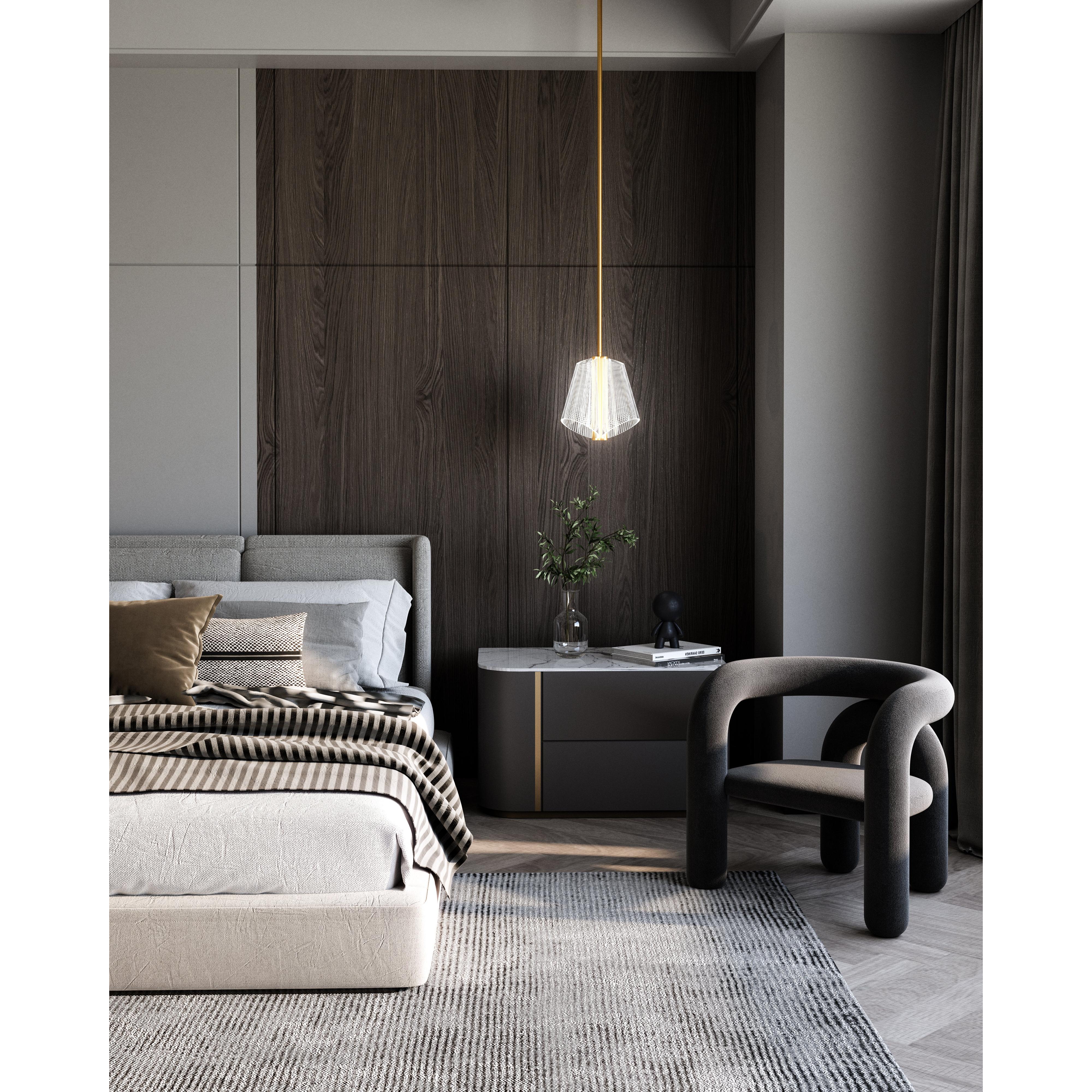 Mulberry 11-in Brushed Gold/Light Guide LED Pendant