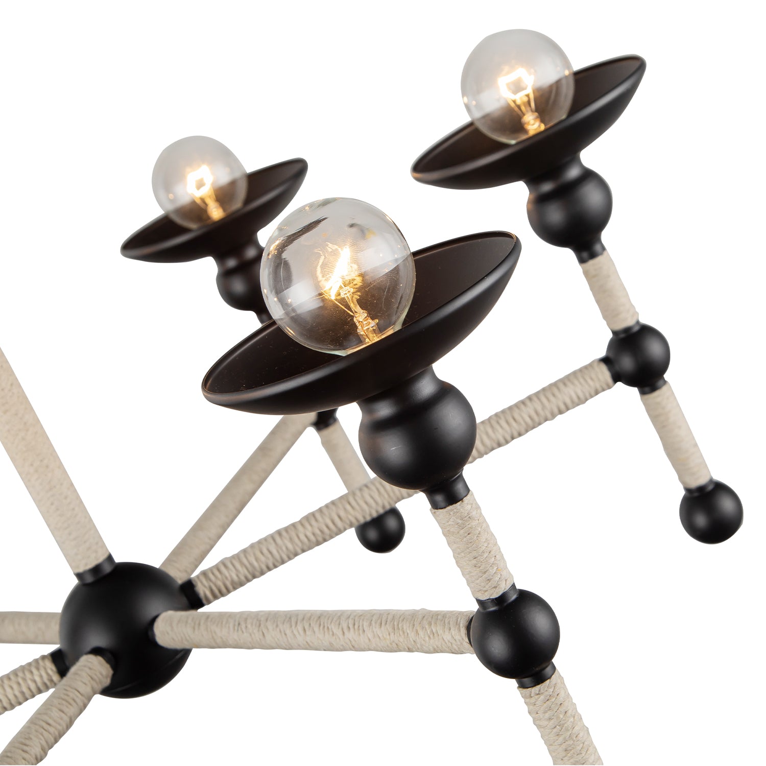 Nadine 25-in Matte Black/Cotton 6 Lights Chandeliers