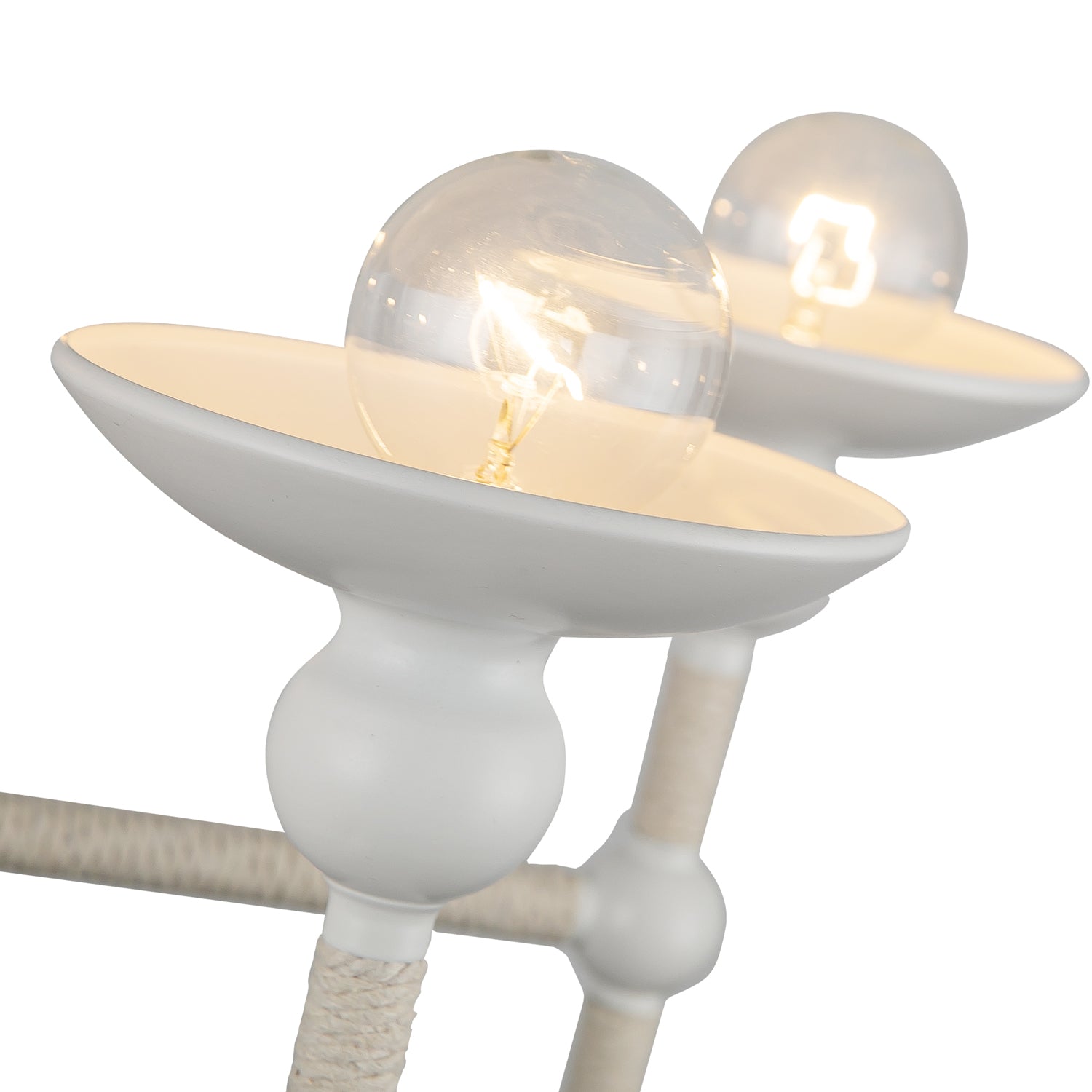 Nadine 25-in Matte White/Cotton 6 Lights Chandeliers