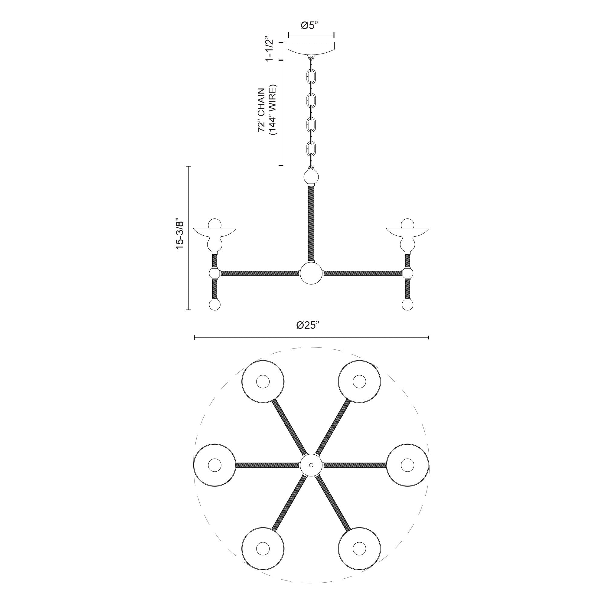 Nadine 25-in Matte Black/Cotton 6 Lights Chandeliers