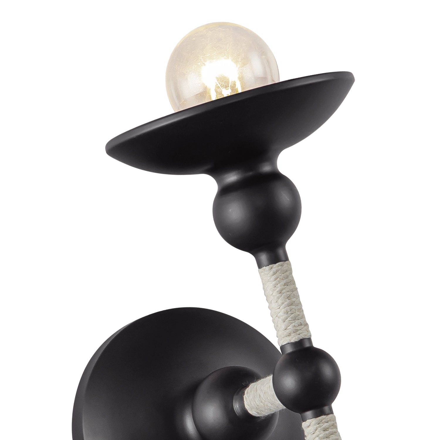 Nadine 4-in Matte Black/Cotton 1 Light Wall/Vanity