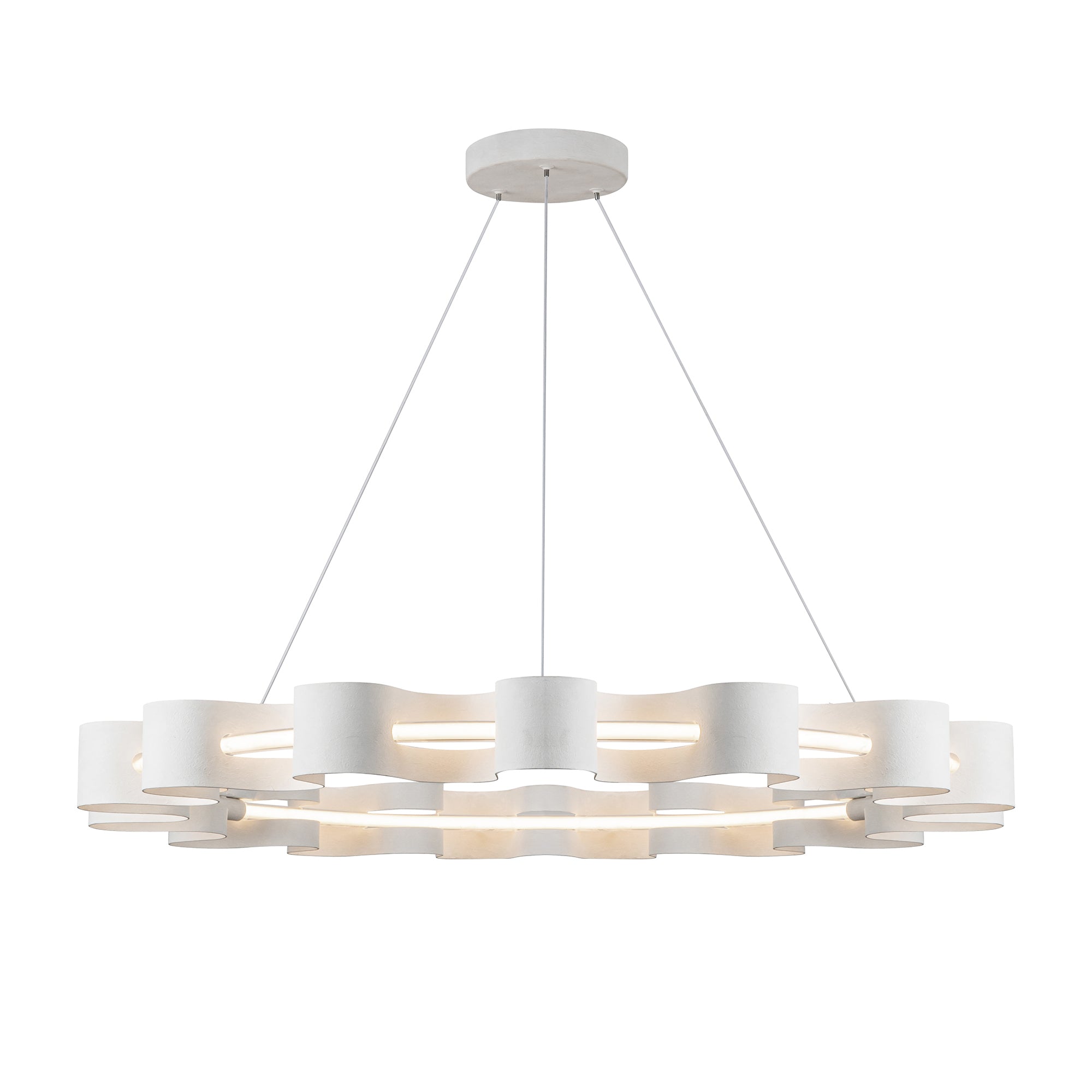 Nami 32-in Antique White LED Chandelier