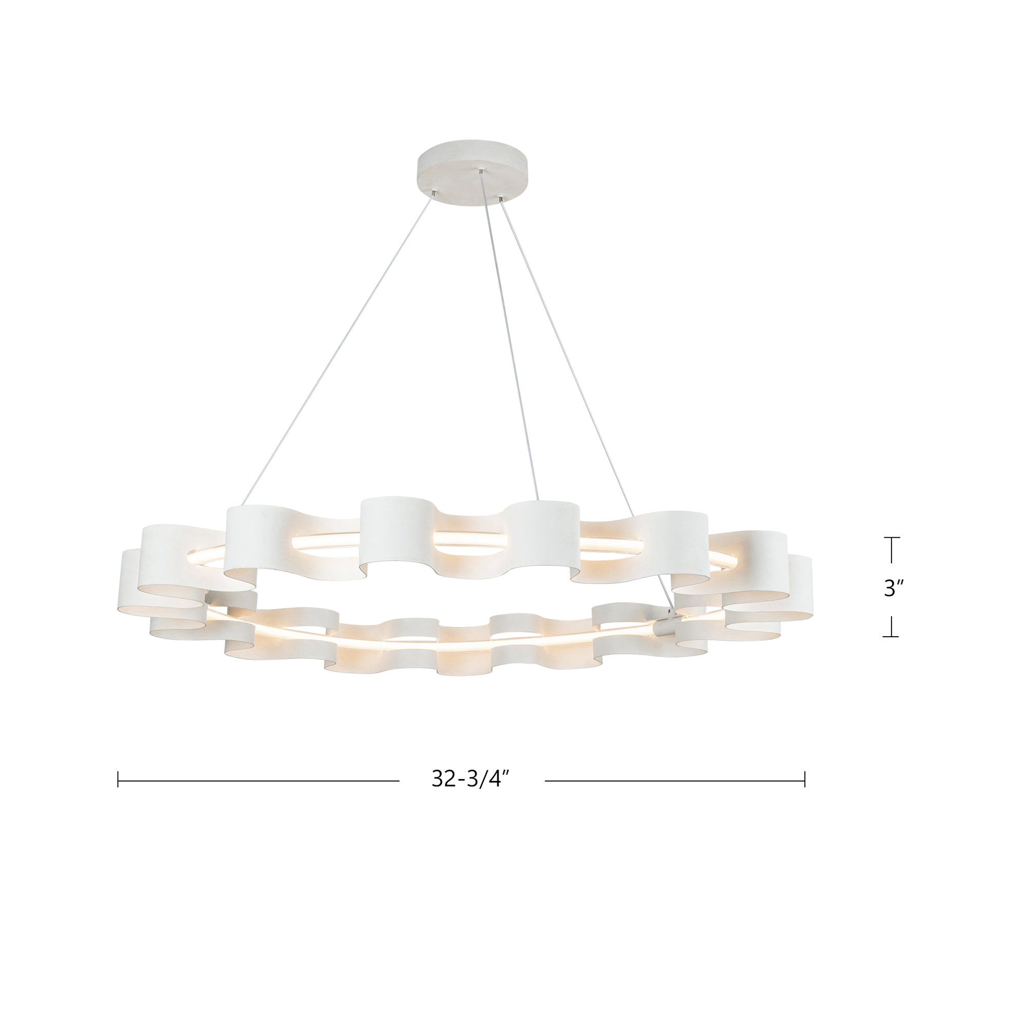 Nami 32-in Gloss Black LED Chandelier
