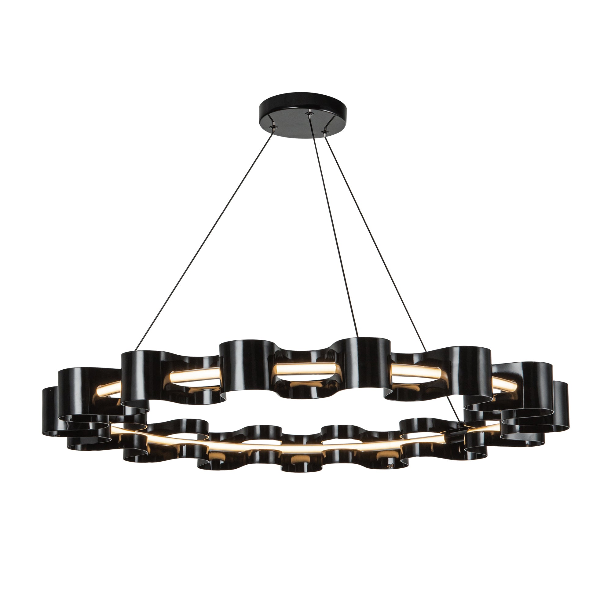 Nami 32-in Gloss Black LED Chandelier