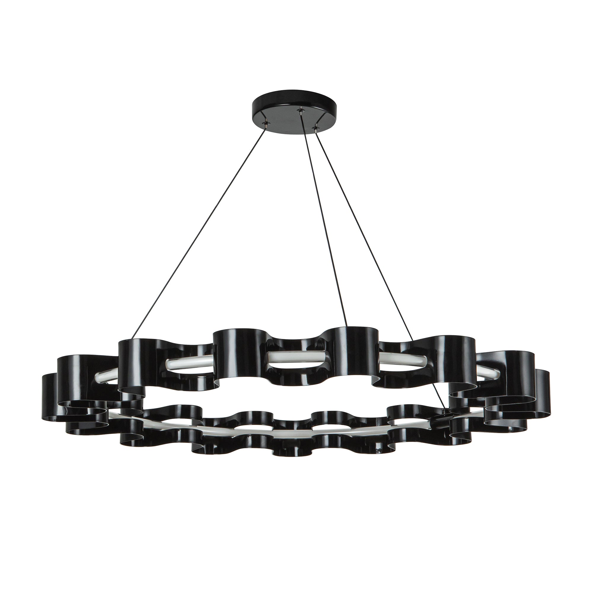 Nami 32-in Gloss Black LED Chandelier