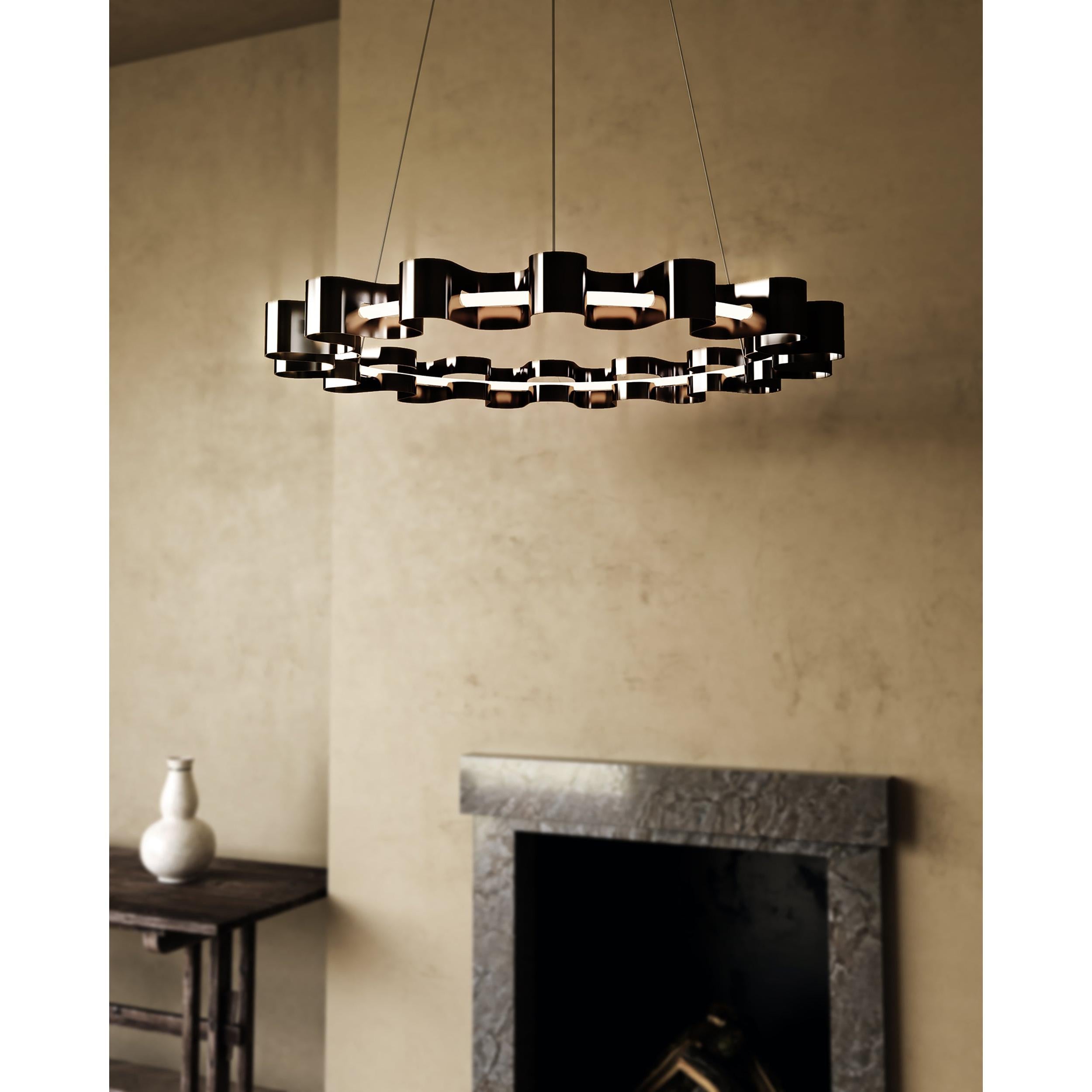 Nami 32-in Gloss Black LED Chandelier