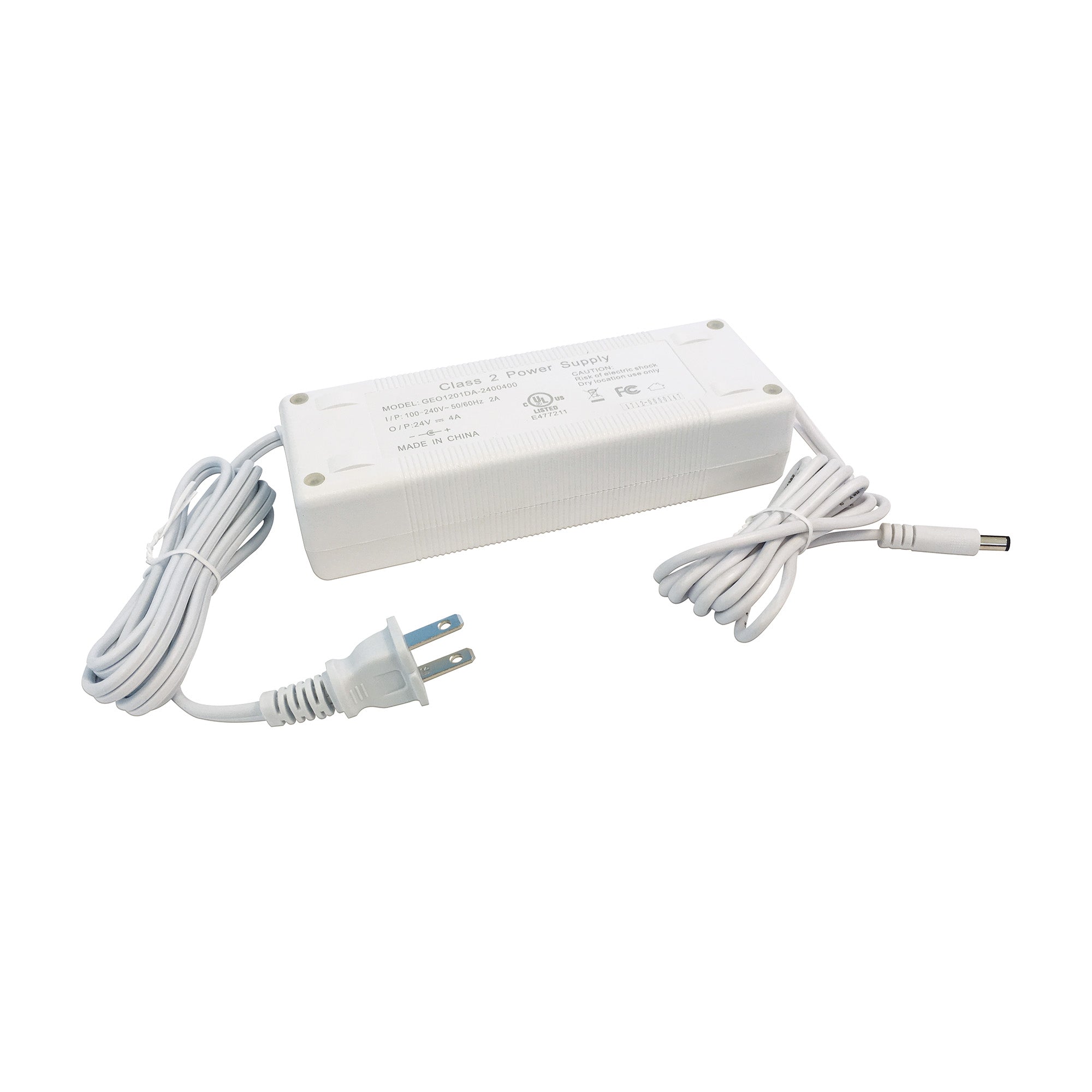 Nora NATL-596W 24V 96W Cord + Plug Direct Plug-in Driver, White