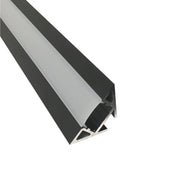 Nora NATL-C28B 4-ft Corner Channel, Black (Plastic Diffuser and End Caps Included)