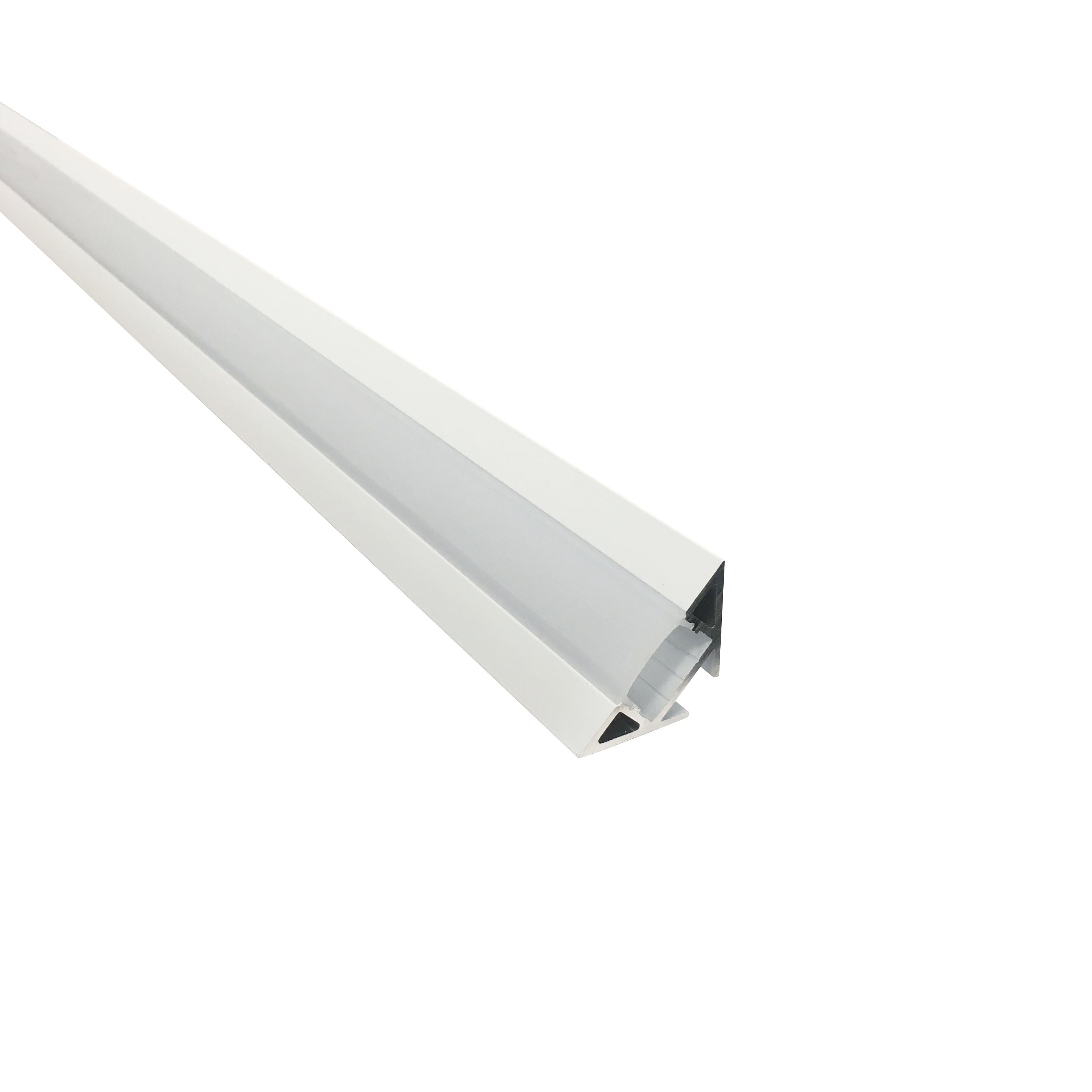 Nora NATL-C28W 4-ft Corner Channel, White (Plastic Diffuser and End Caps Included)