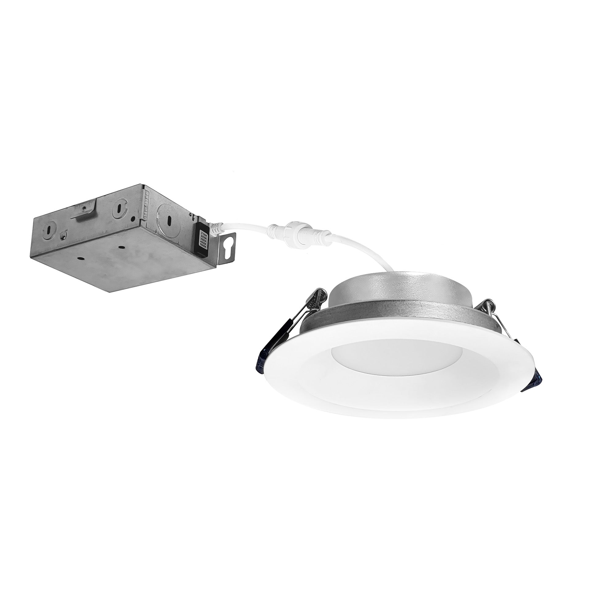 Nora NCSC-R4D1TWMPW 4 inch Contractor Series Can-less LED Downlight with Deep Reflector, Selectable CCT, Matte Powder White (12-Pack)