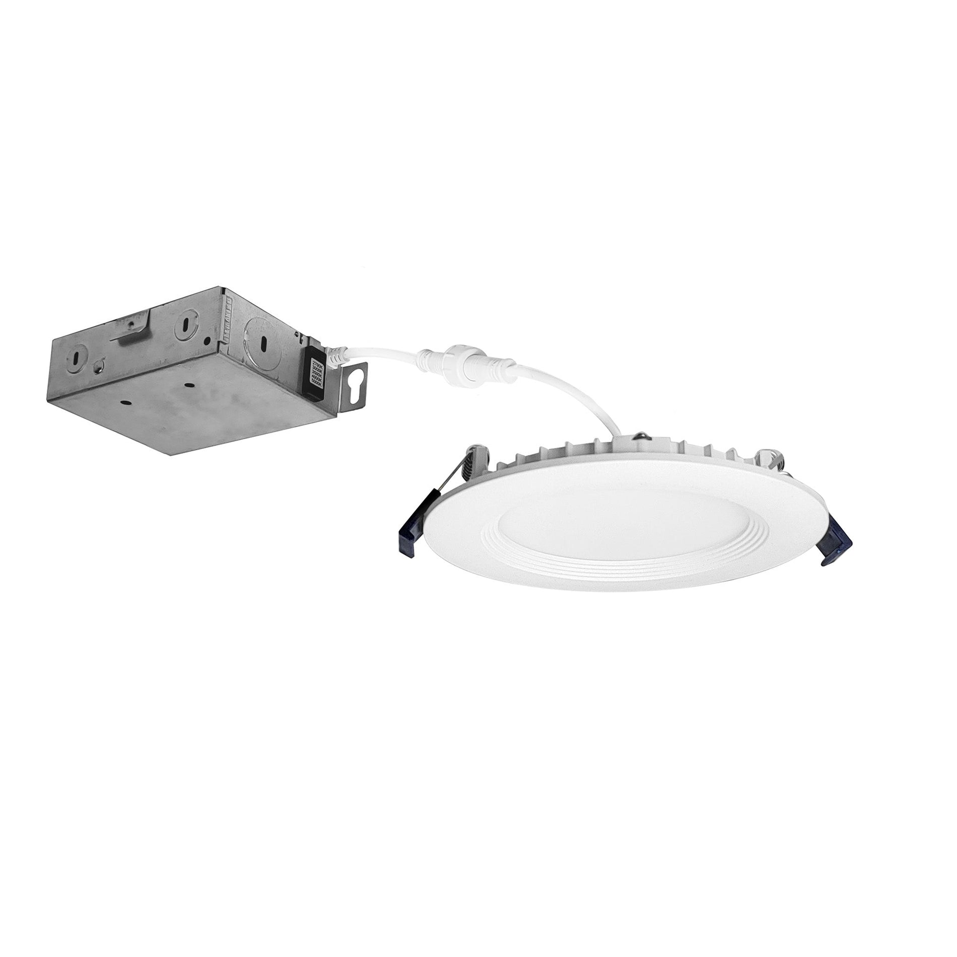 Nora NCSC-R4W2TWMPW 4 inch Contractor Series Can-less LED Wafer Downlight with Regressed Baffle, Selectable CCT, Matte Powder White (12-Pack)