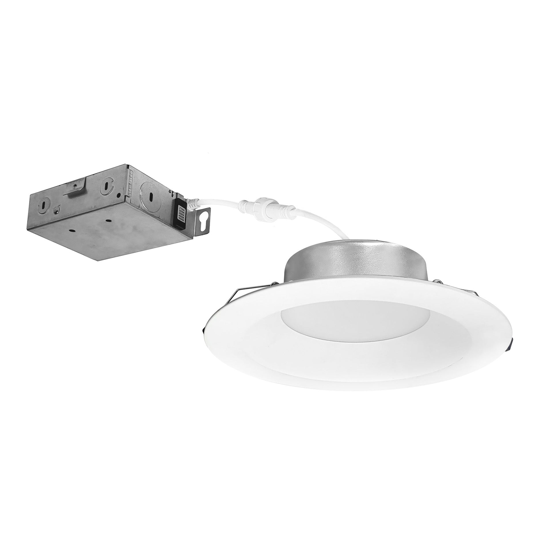 Nora NCSC-R6D1TWMPW 6 inch Contractor Series Can-less LED Downlight with Deep Reflector, Selectable CCT, Matte Powder White (12-Pack)