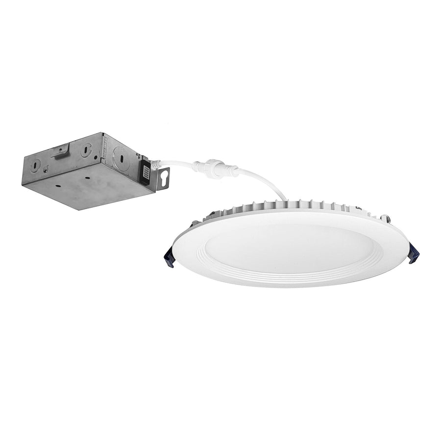 Nora NCSC-R6W2TWMPW 6 inch Contractor Series Can-less LED Wafer Downlight with Regressed Baffle, Selectable CCT, Matte Powder White (12-Pack)