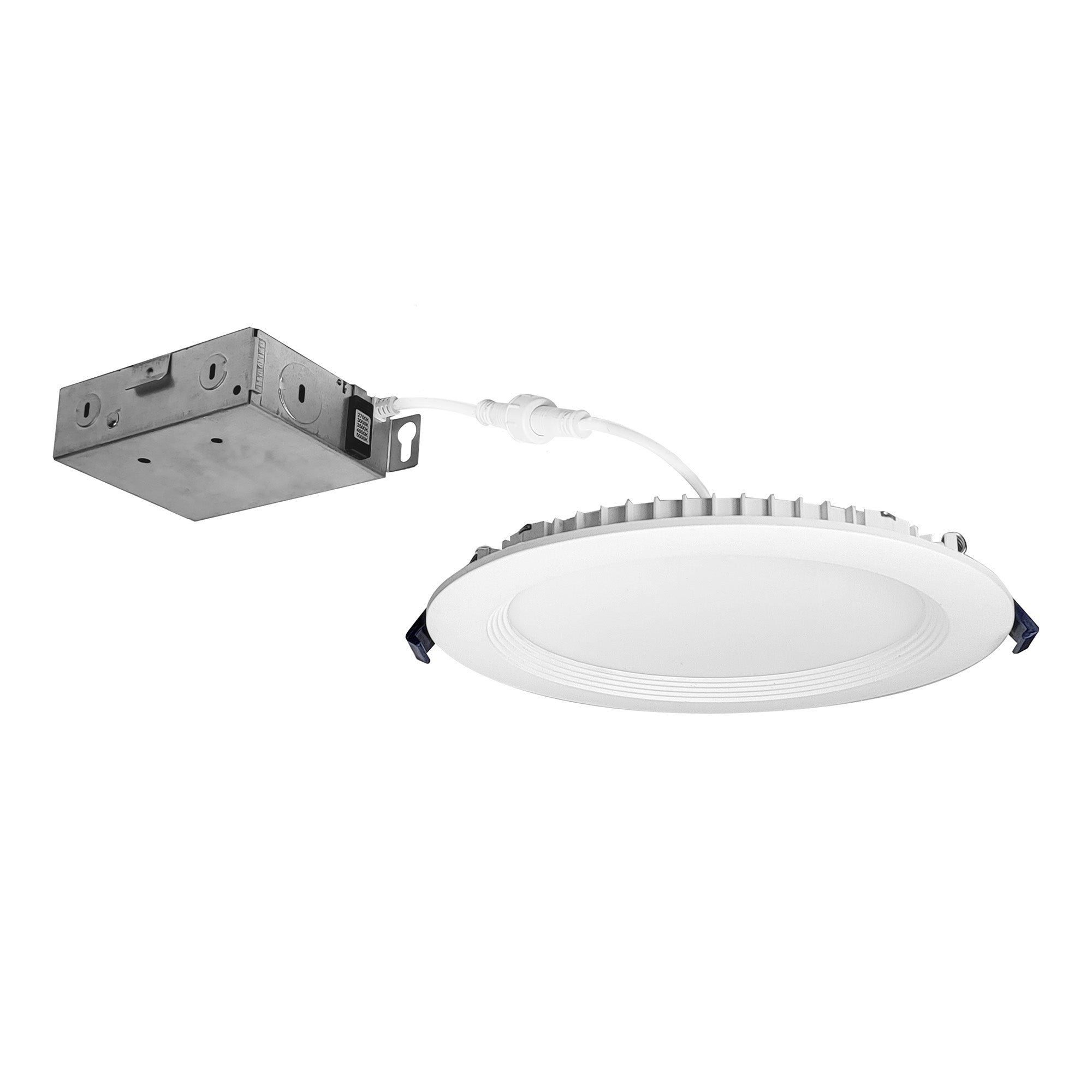 Nora NCSC-R6W2TWMPW 6 inch Contractor Series Can-less LED Wafer Downlight with Regressed Baffle, Selectable CCT, Matte Powder White (12-Pack)