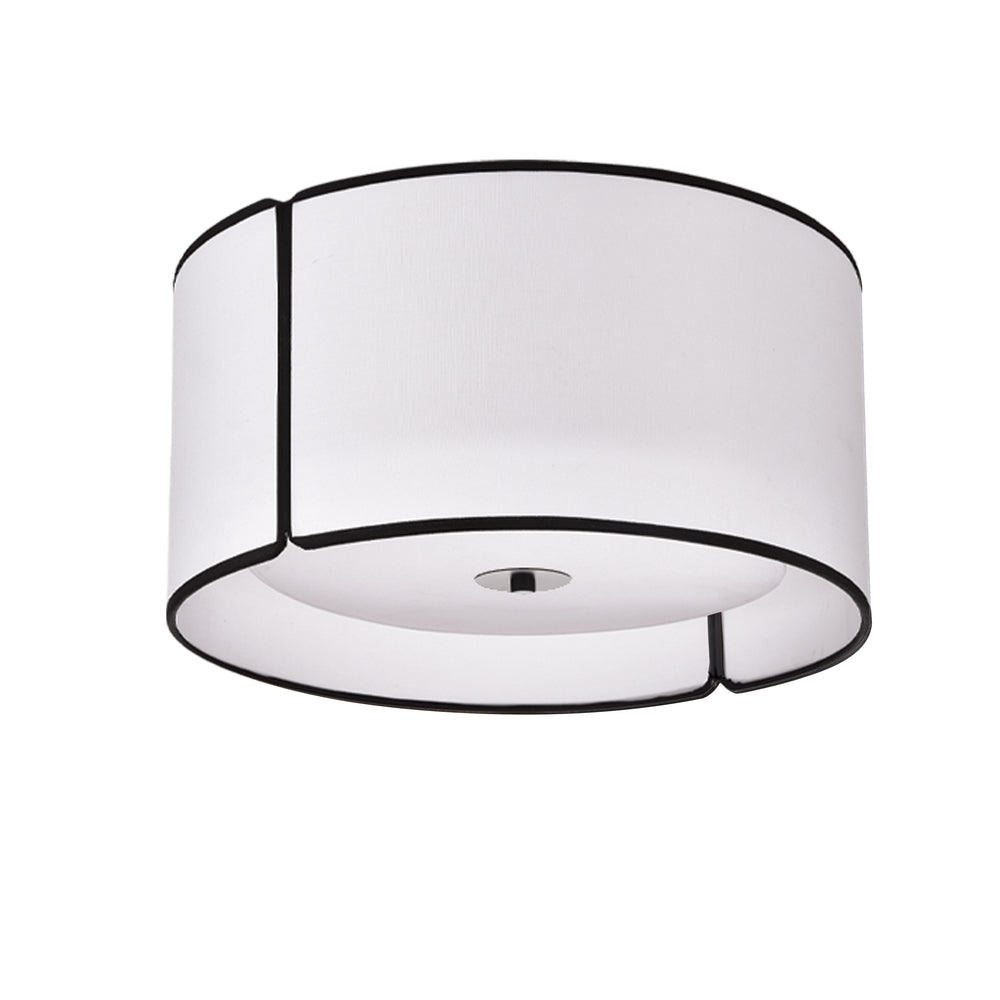 Dainolite NOTCHED DRUM NDR-153FH-BK-WH Flush Mount Modern - Matte Black