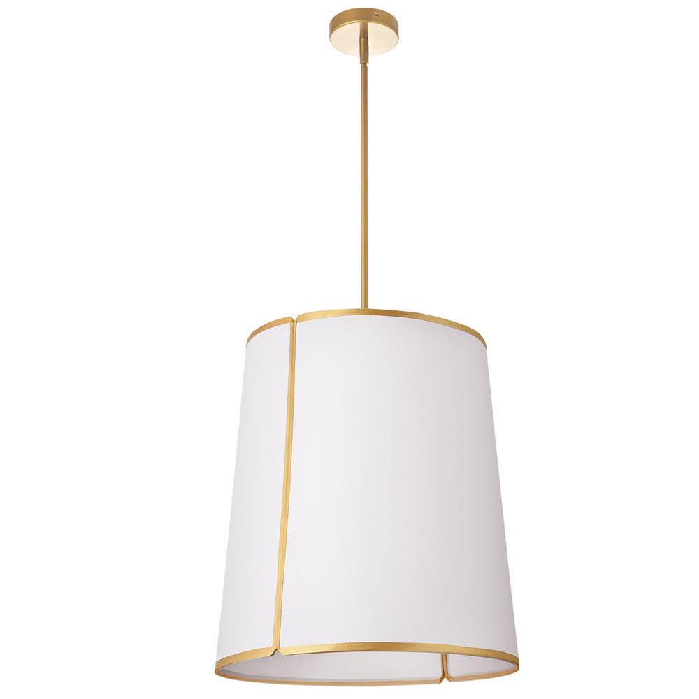 Dainolite NOTCHED DRUM NDR-183P-GLD-WH Pendant Modern - Gold