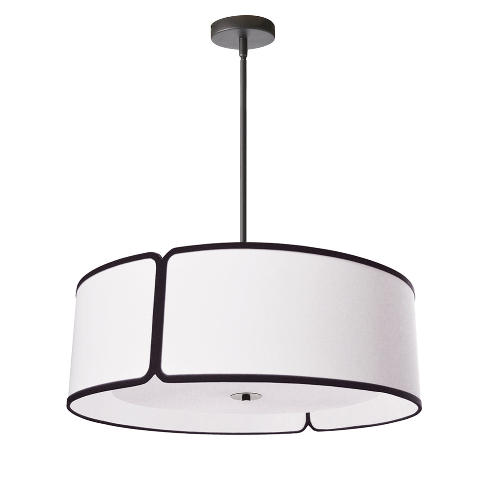 Dainolite NOTCHED DRUM NDR-243P-BK-WH Pendant Modern - Matte Black