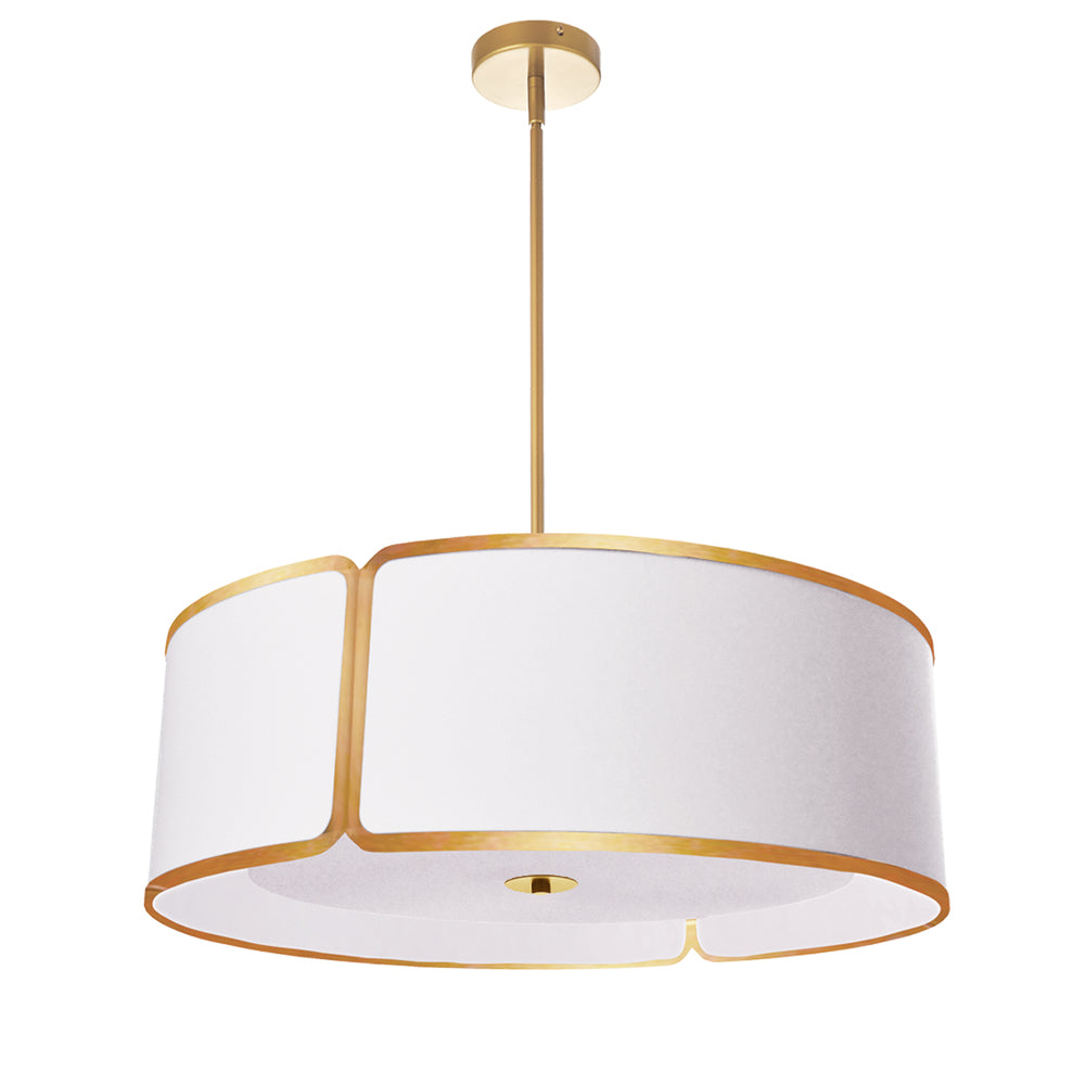 Dainolite NOTCHED DRUM NDR-243P-GLD-WH Pendant Modern - Gold