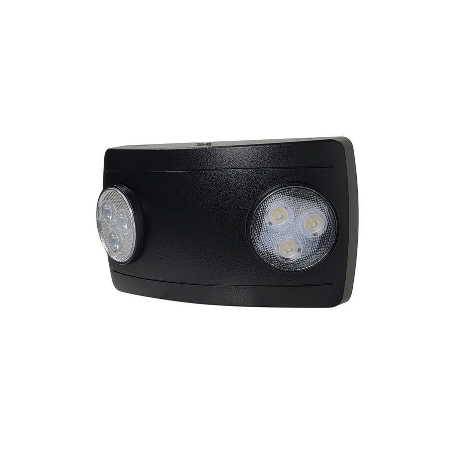 Nora NE-612LEDHORCB Compact Dual Head LED Emergency Light with 2W Remote Capability, Manual Test, 120/277V, Black