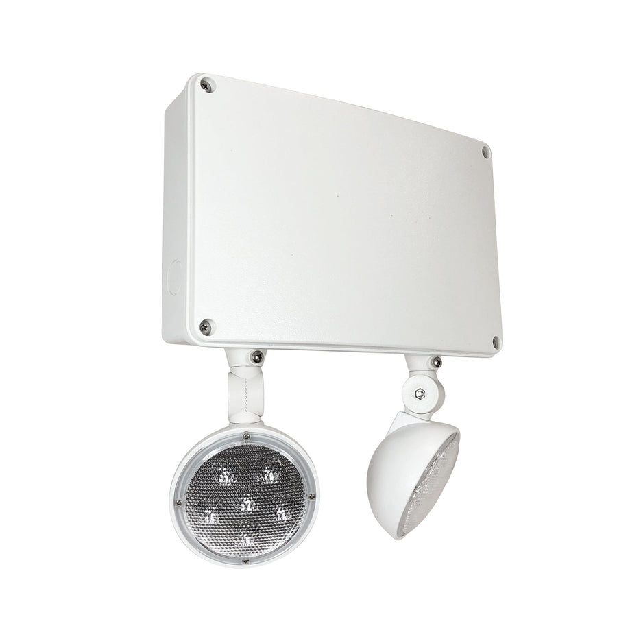 Nora NE-970 Emergency LED Dual Head Self-Diagnostic w/ Battery Backup, Wet Location, 2x 2.5W / 310lm, 120-277V, White