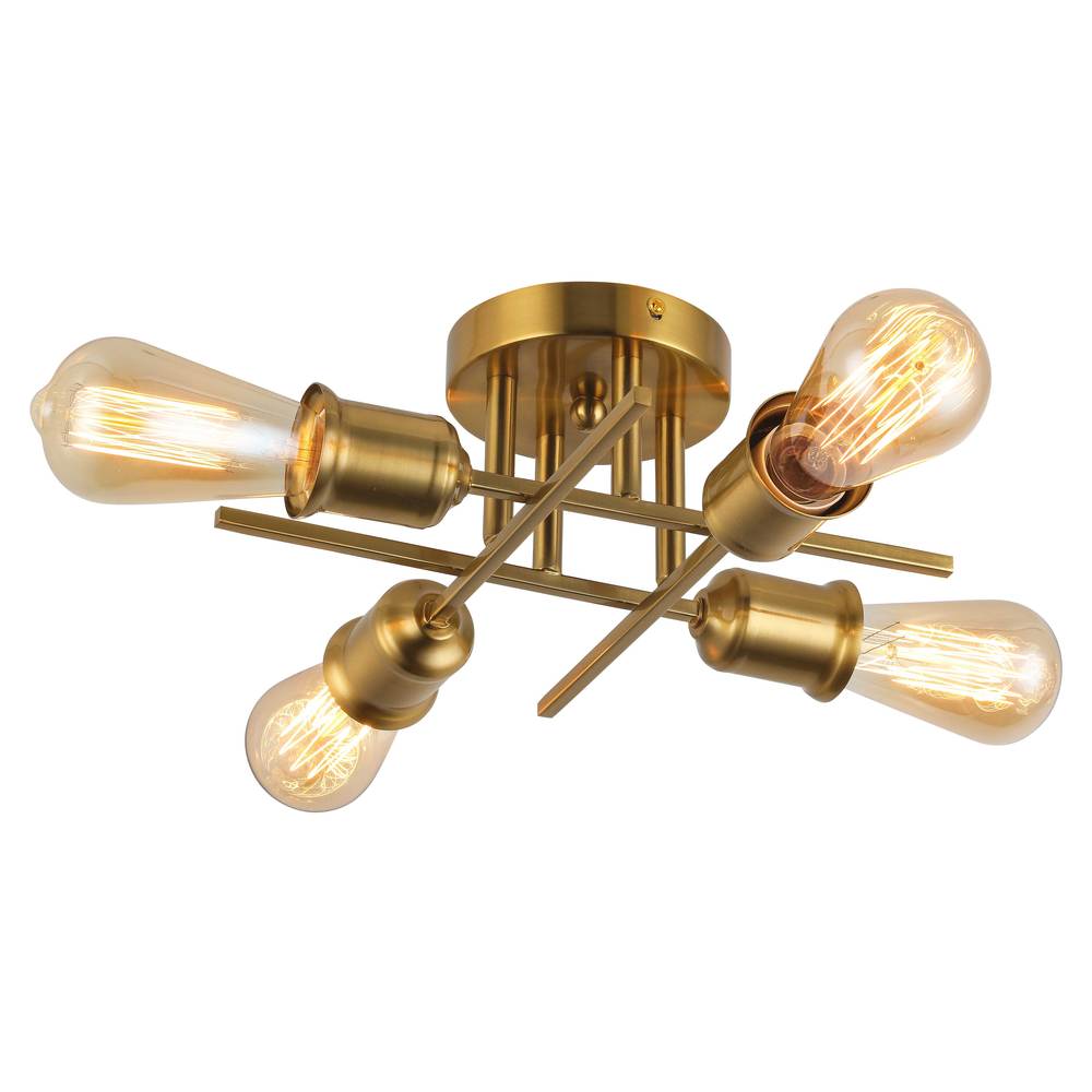 Dainolite NEB-184SF-AGB Semi Flush Mt Transitional - Aged Brass