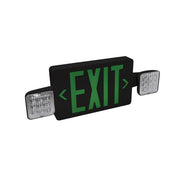Nora NEX-712-LED/GB LED Exit and Emergency Combination with Adjustable Heads, Battery Backup, Green Letters / Black Housing
