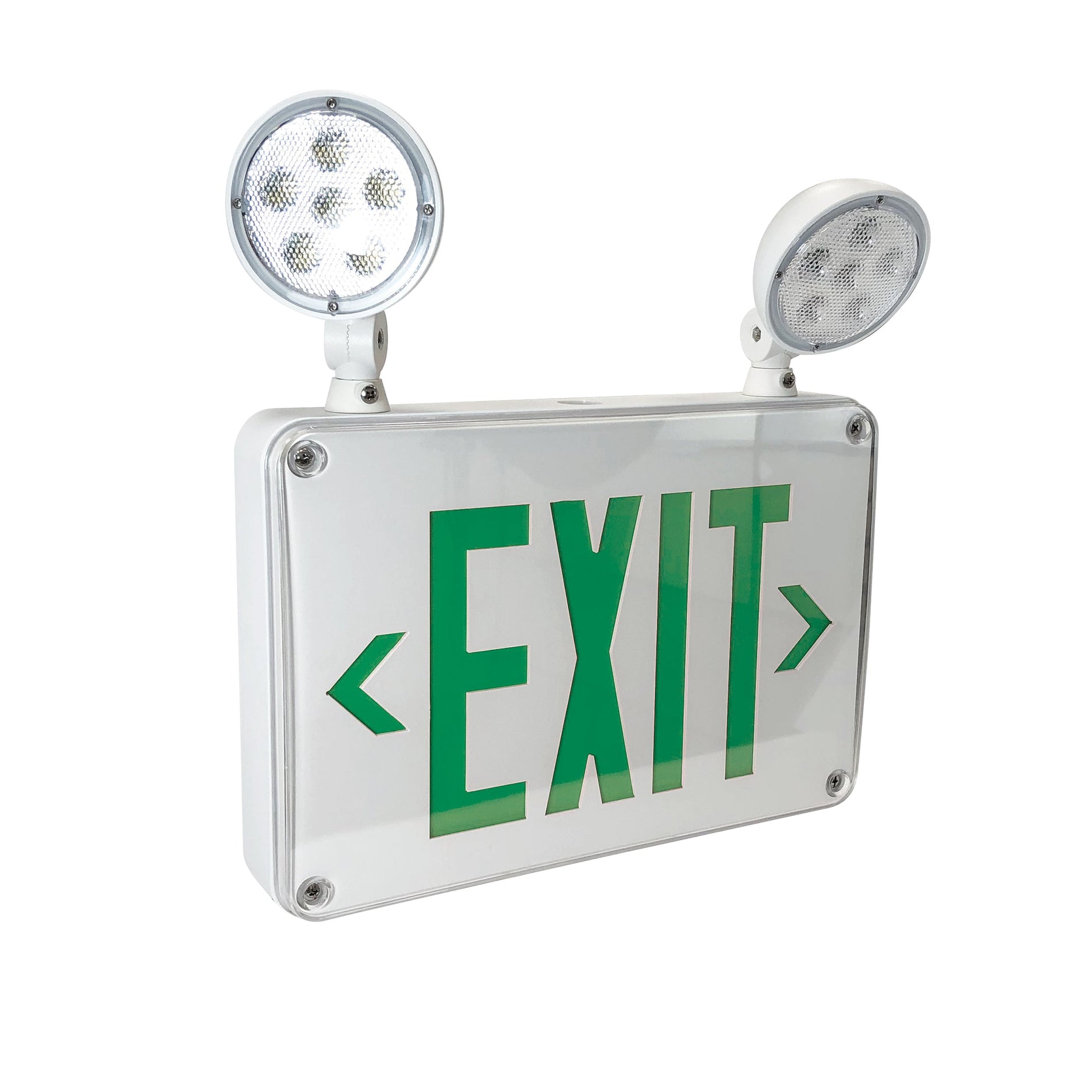 Nora NEX-720-LED/G LED Self-Diagnostic Wet Location Exit & Emergency Sign w/ Battery Backup & Remote Capability, White Housing w/ Green Letters