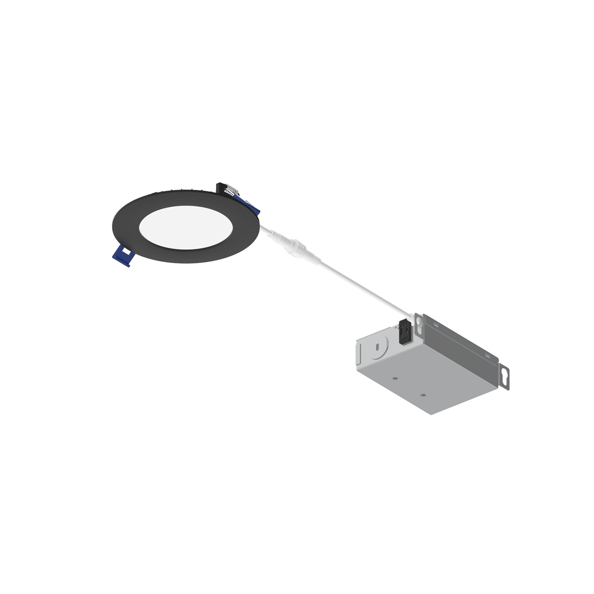 Nora Lighting NFLAT-R4TWBLE4 — 4" FLAT Non-Metallic Can-less LED Downlight, 700lm / 10W, Selectable CCT, Black Finish, 120-277V; 0-10V dimming