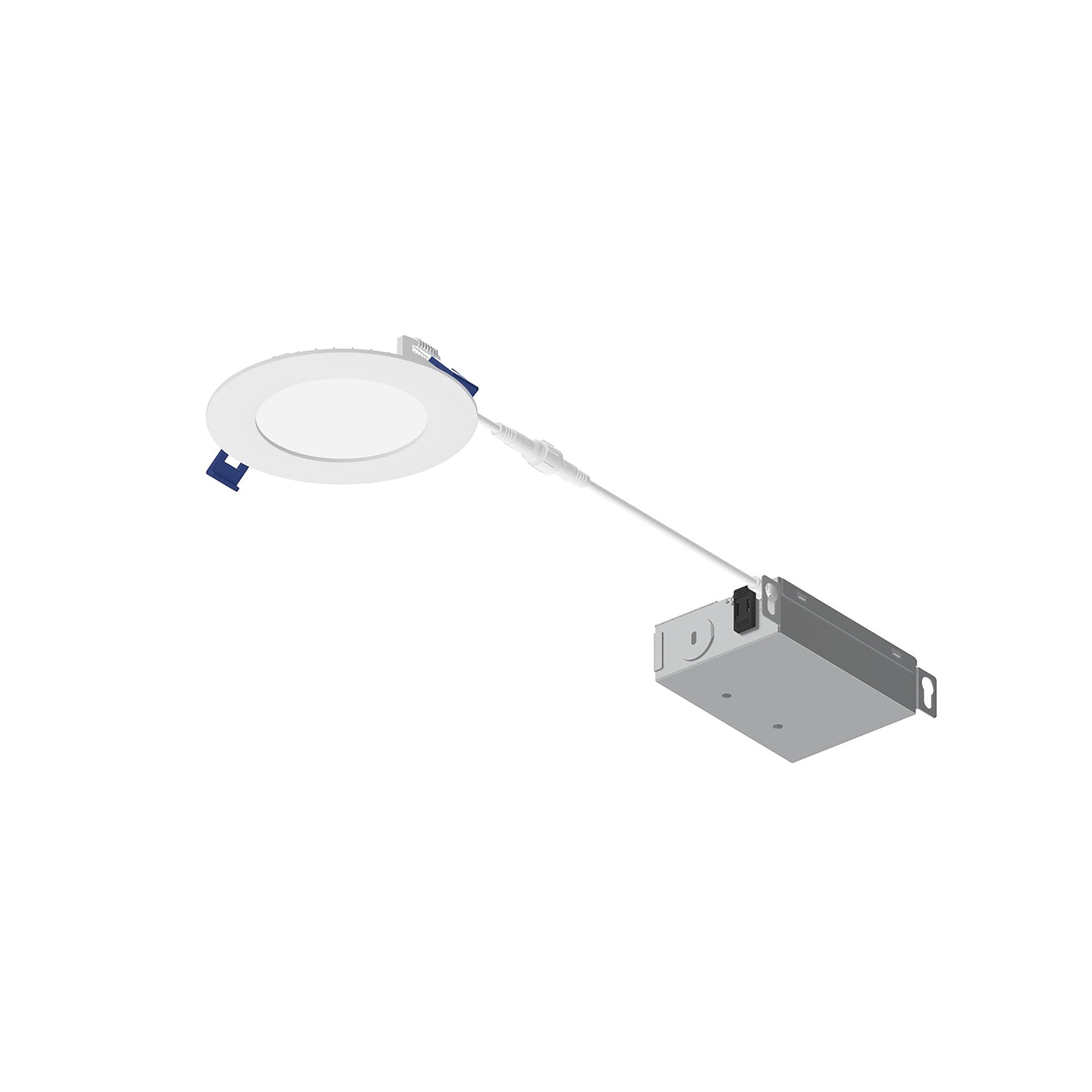 Nora Lighting NFLAT-R4TWMPWLE4 — 4" FLAT Non-Metallic Can-less LED Downlight, 700lm / 10W, Selectable CCT, White Finish, 120-277V; 0-10V dimming