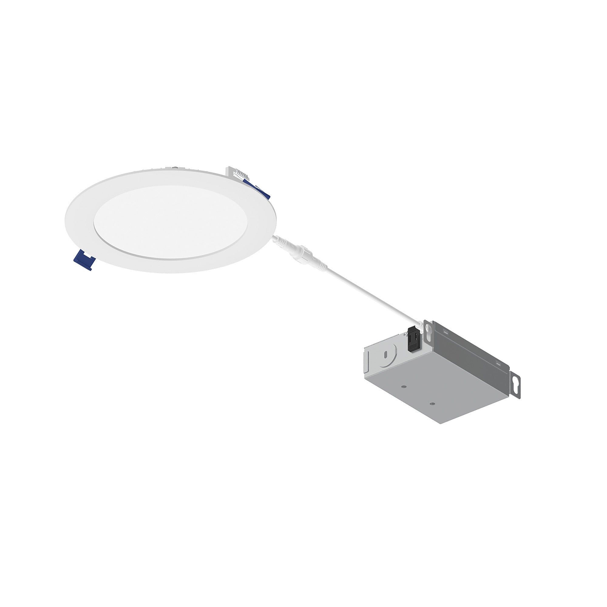 Nora NFLAT-R6TWMPW 6 inch FLAT Non-Metallic Can-less LED Downlight, Selectable CCT, 1050lm / 13.5W, Matte Powder White finish