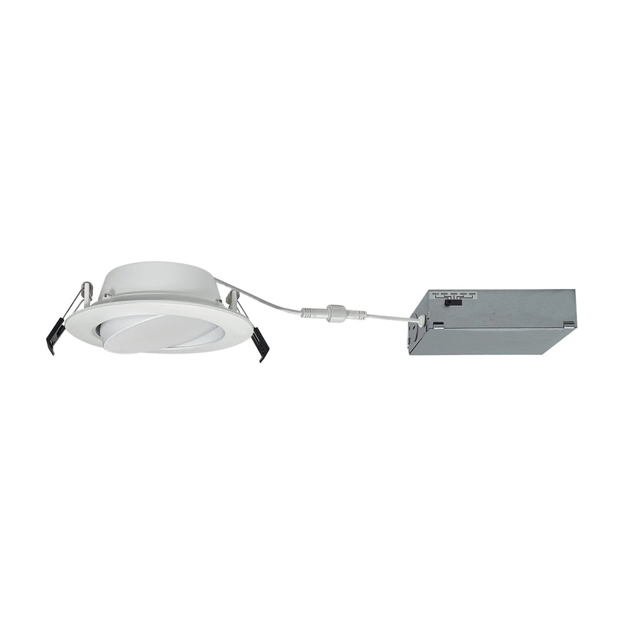 Nora NFLINA-R4TWMPW 4 inch FLIN Adjustable LED Downlight with Selectable CCT, 900lm / 10W, Matte Powder White finish