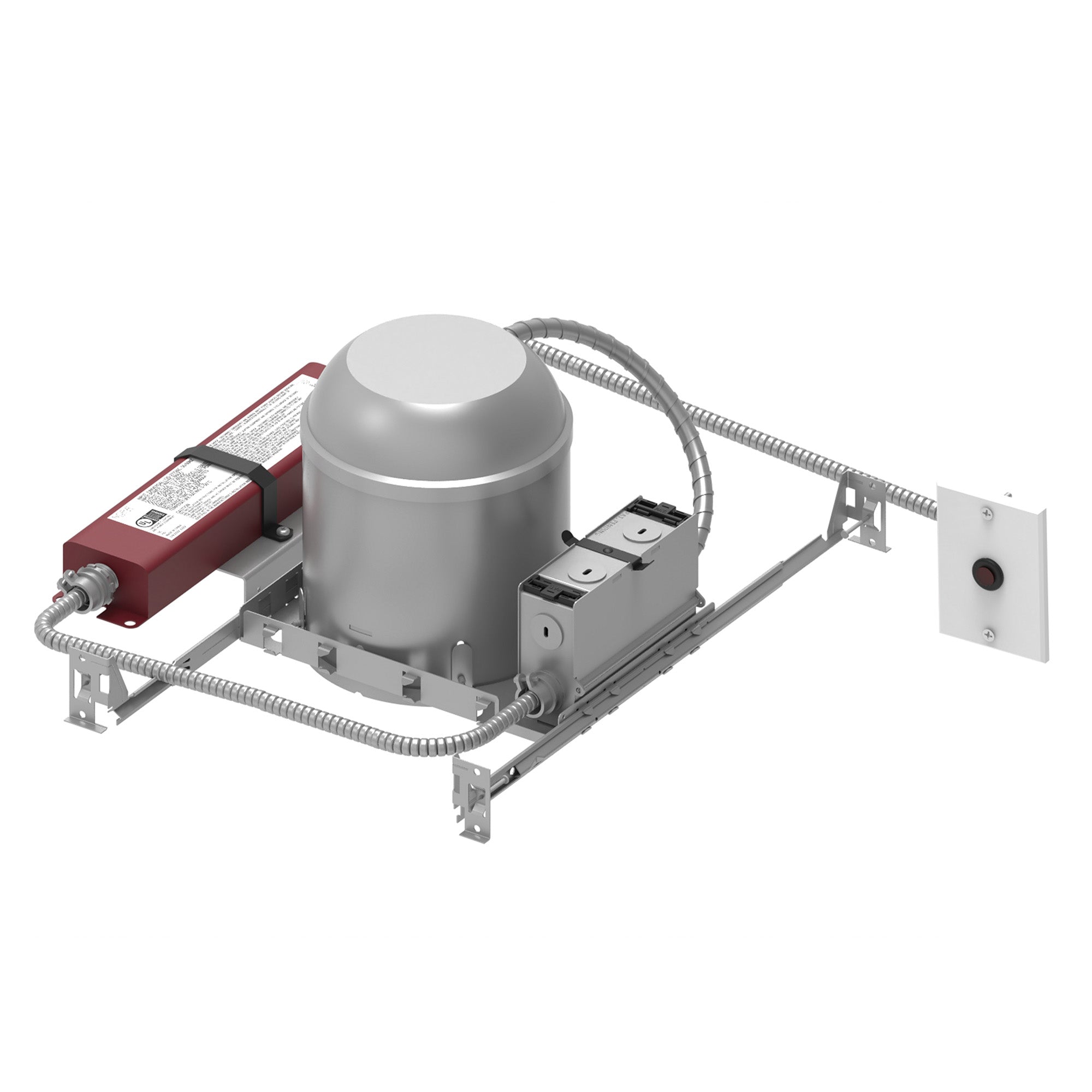 Nora NHIC-6LMRAT/277EM 6 inch IC, AT LED Dedicated New Construction Housing, 277V w/ 50W Step Down Transformer, w/ Emergency Battery and Remote Test Switch