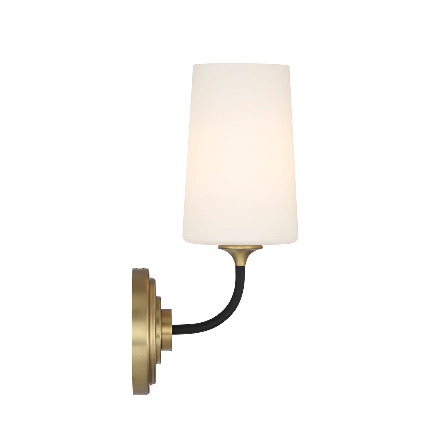 Crystorama Niles NIL-70011-BF-MG – 4.75 Inch – 1 Light – Sconce – Black Forged + Modern Gold – Damp Rated
