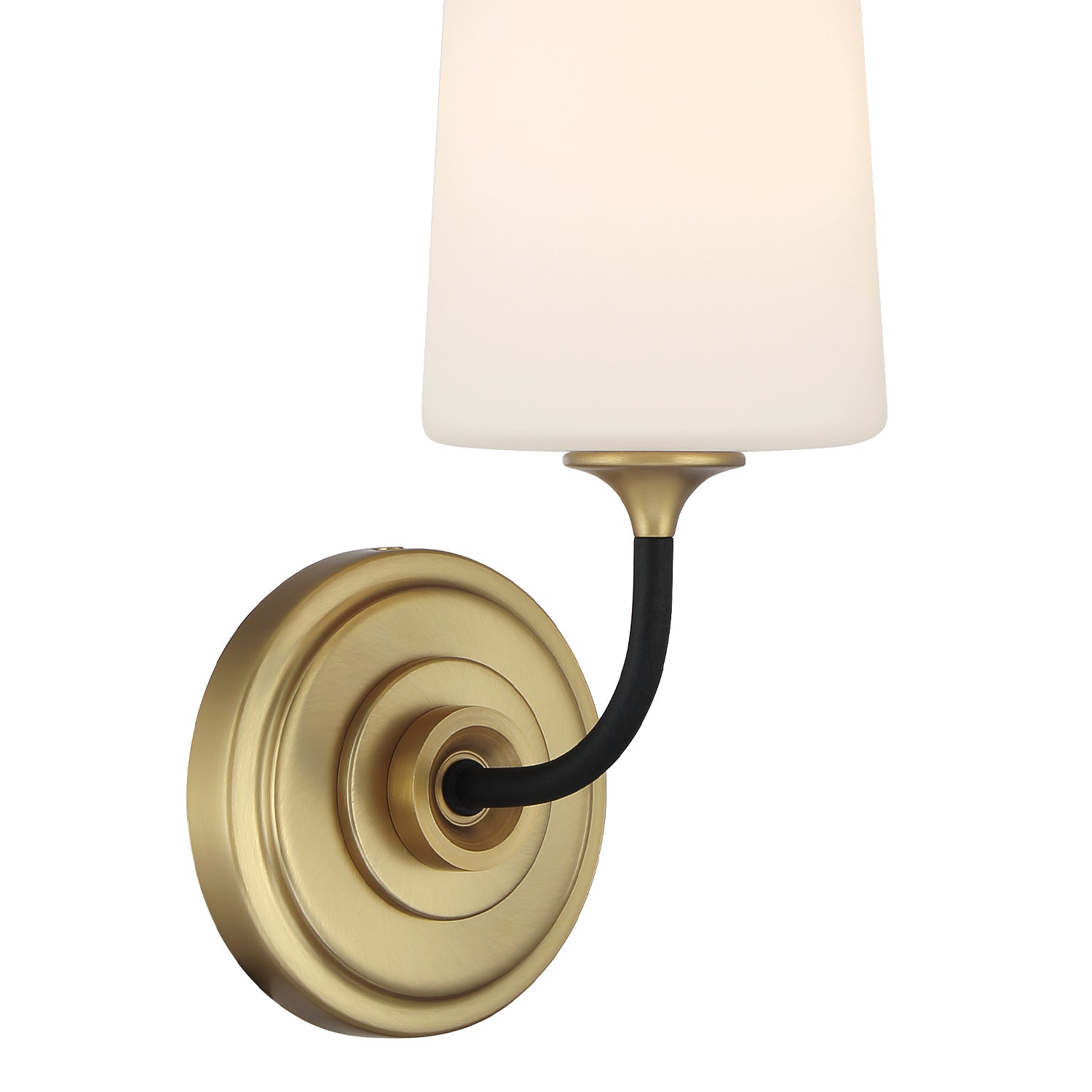 Crystorama Niles NIL-70011-BF-MG – 4.75 Inch – 1 Light – Sconce – Black Forged + Modern Gold – Damp Rated