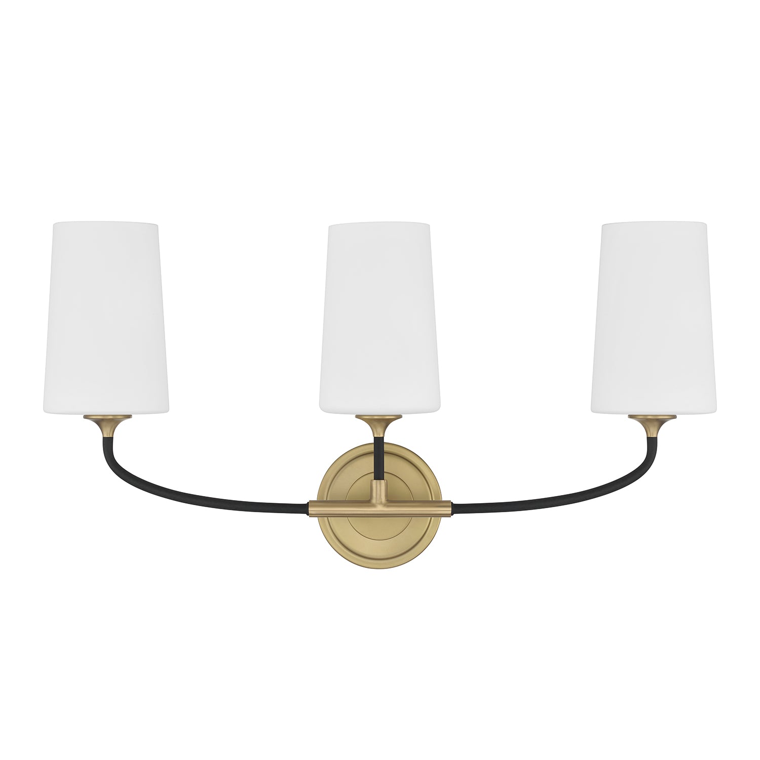 Crystorama Niles NIL-70013-BF-MG – 23.5 Inch – 3 Light – Bath Vanity Light – Black Forged + Modern Gold – Damp Rated