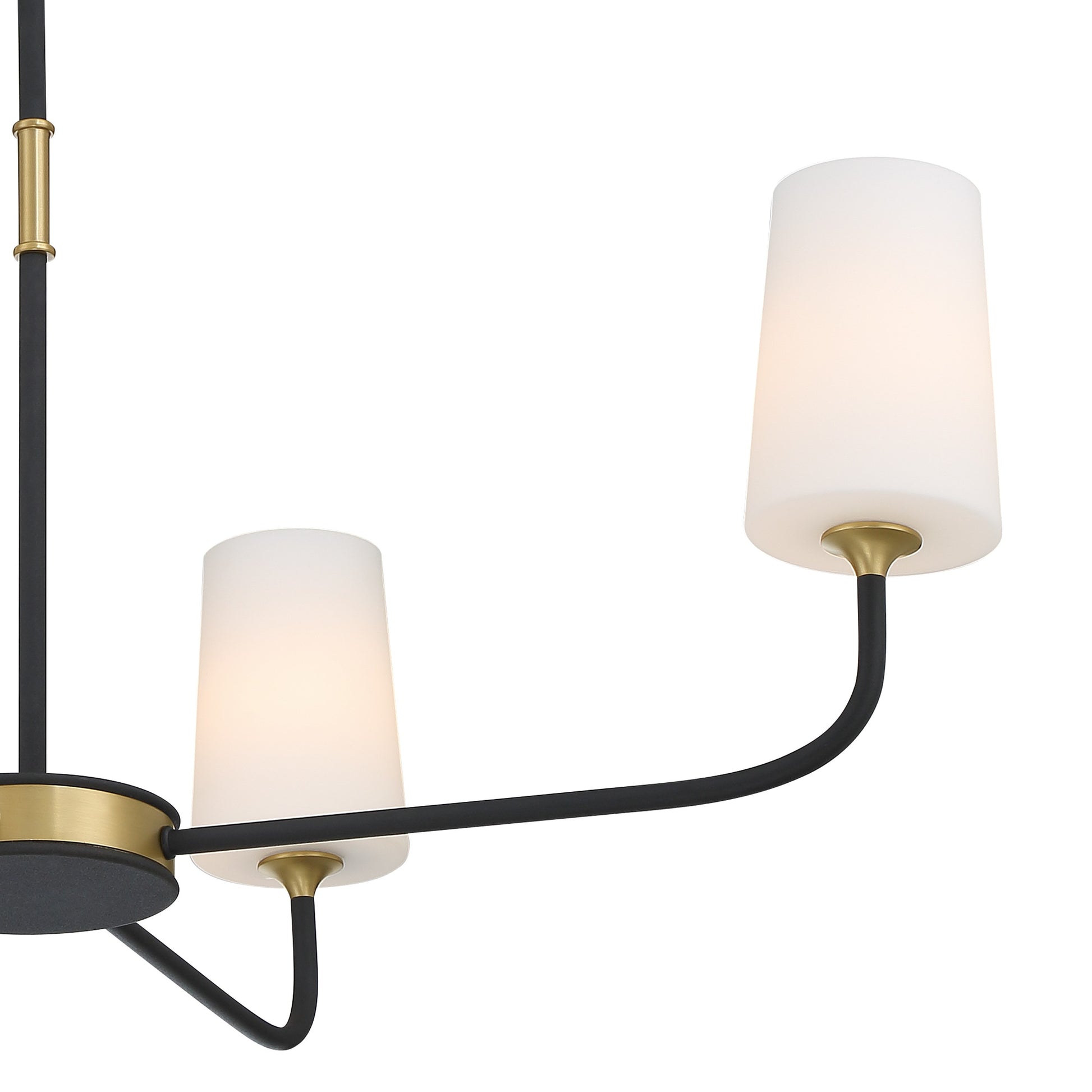 Crystorama Niles NIL-70015-BF-MG – 34 Inch – 4 Light – Chandelier – Black Forged + Modern Gold – Damp Rated