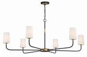 Crystorama Niles NIL-70016-BF-MG – 54 Inch – 6 Light – Chandelier – Black Forged + Modern Gold – Damp Rated