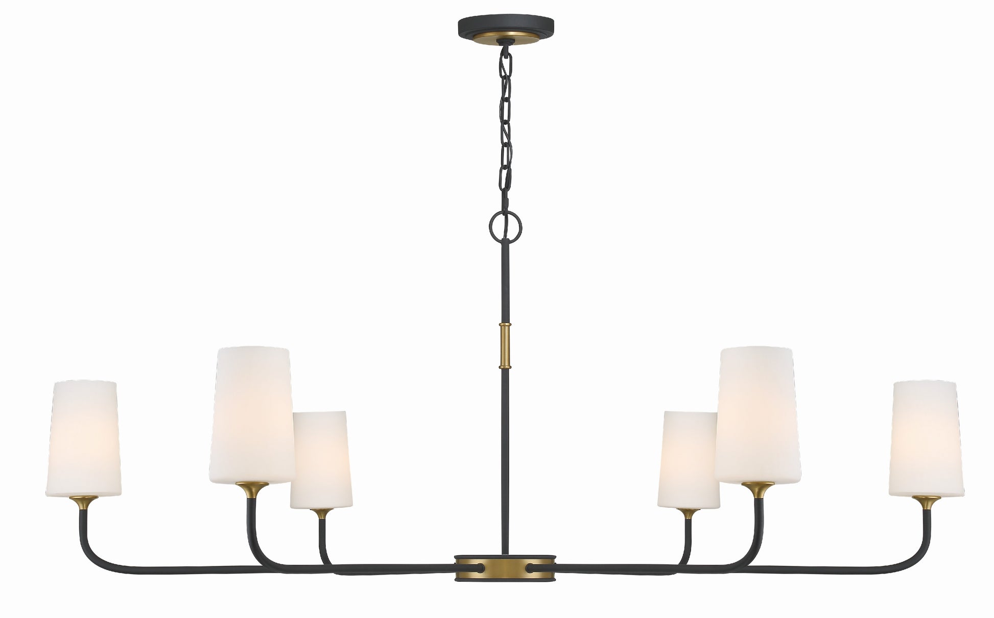 Crystorama Niles NIL-70016-BF-MG – 54 Inch – 6 Light – Chandelier – Black Forged + Modern Gold – Damp Rated