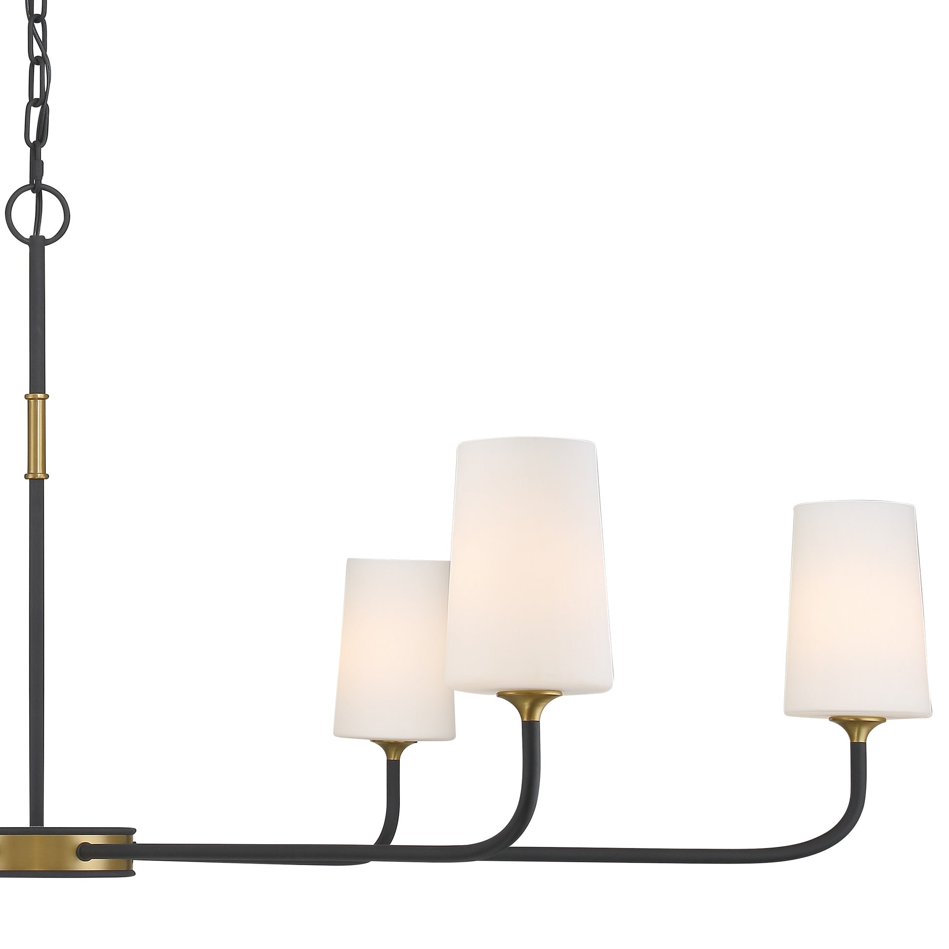 Crystorama Niles NIL-70016-BF-MG – 54 Inch – 6 Light – Chandelier – Black Forged + Modern Gold – Damp Rated